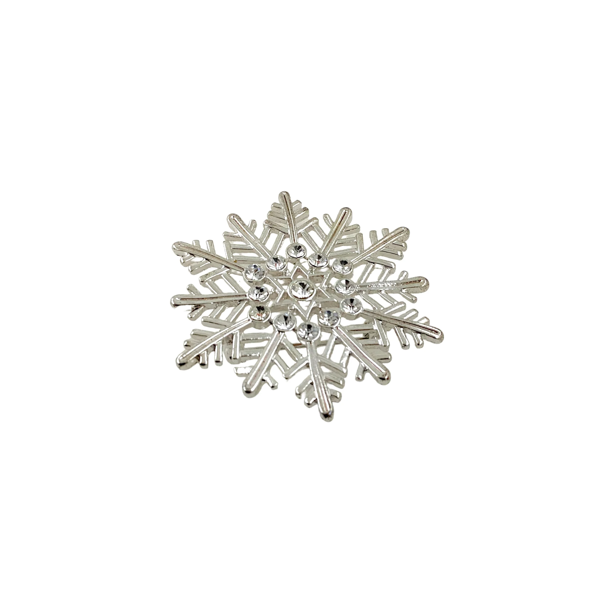 90s Christmas Holiday Classic Snowflake Brooch Pin - Image 8