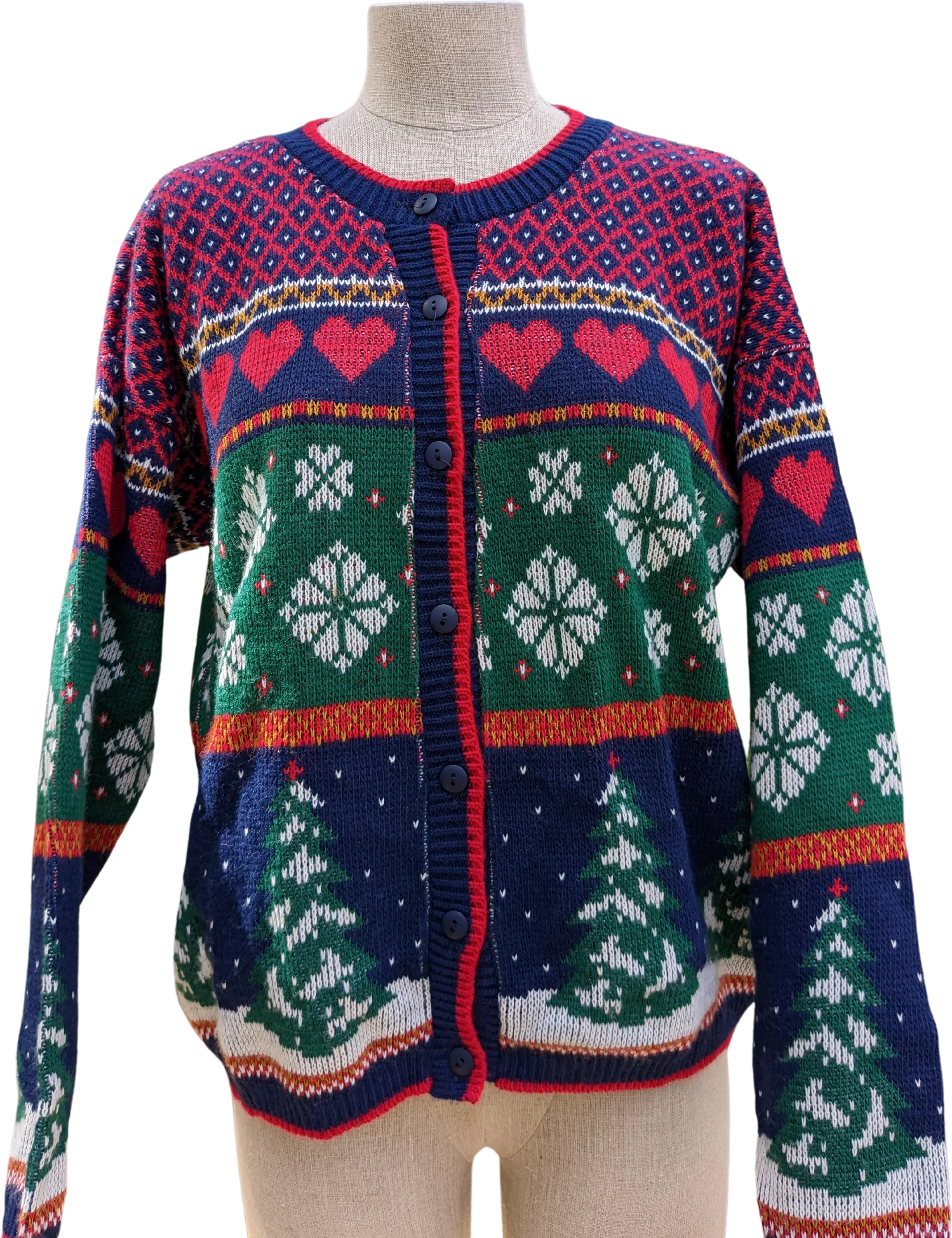 90s Christmas Winter Scene Cardigan By United States Sweaters
