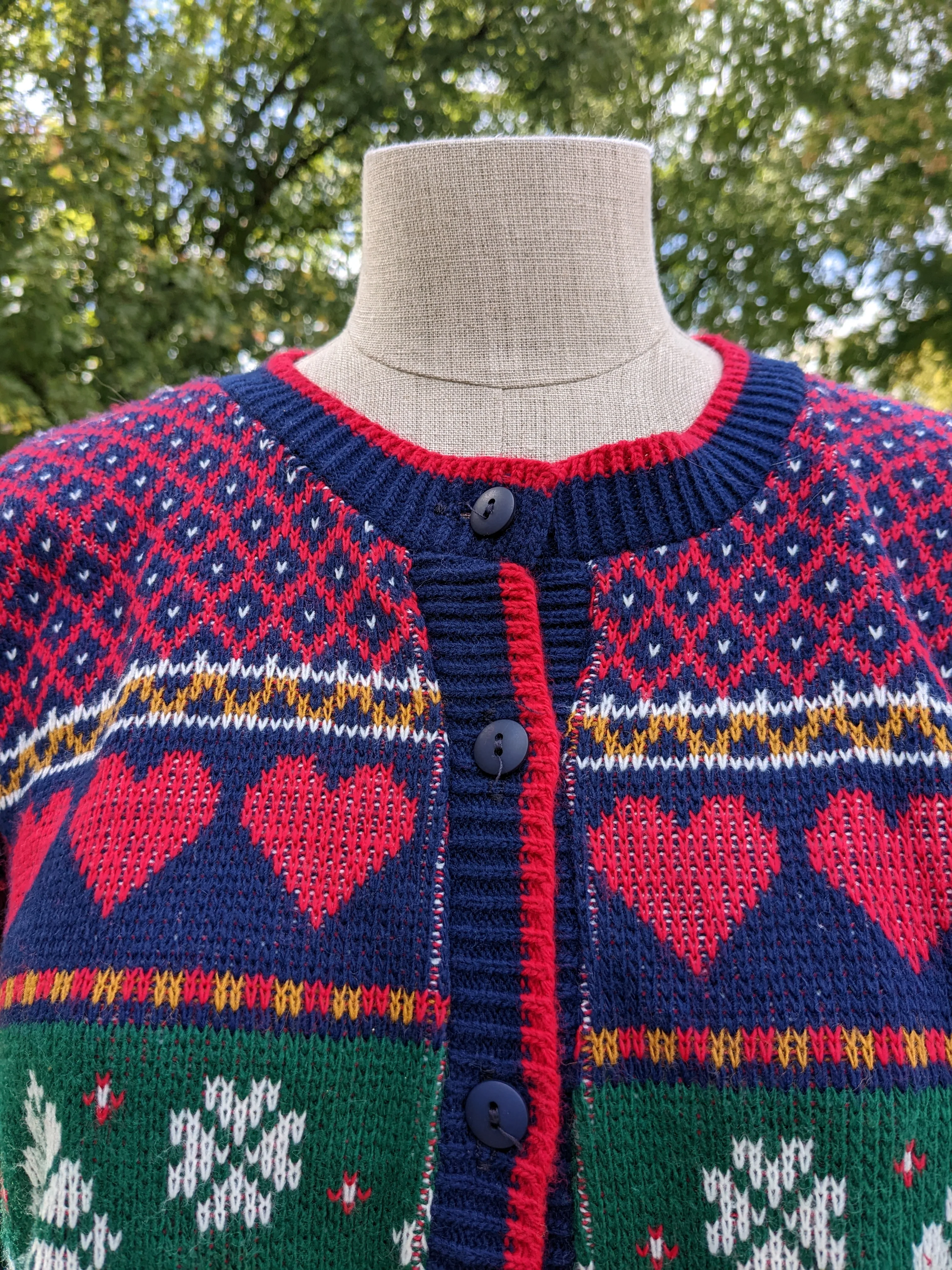 90s Christmas Winter Scene Cardigan By United States Sweaters - Image 4
