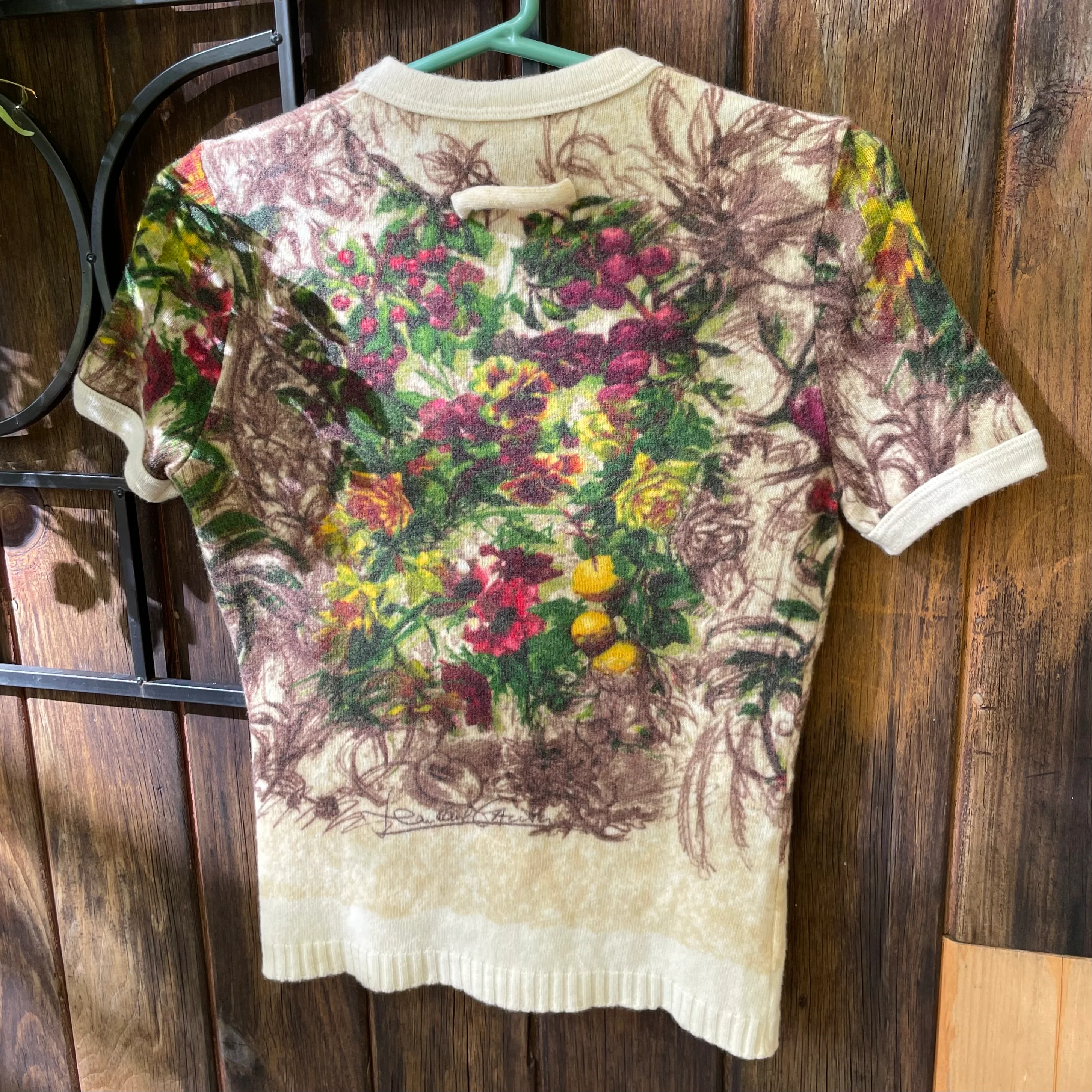 90s Classique Fruit Botanical Print Wool Knit Top By Jean Paul Gaultier - Image 4