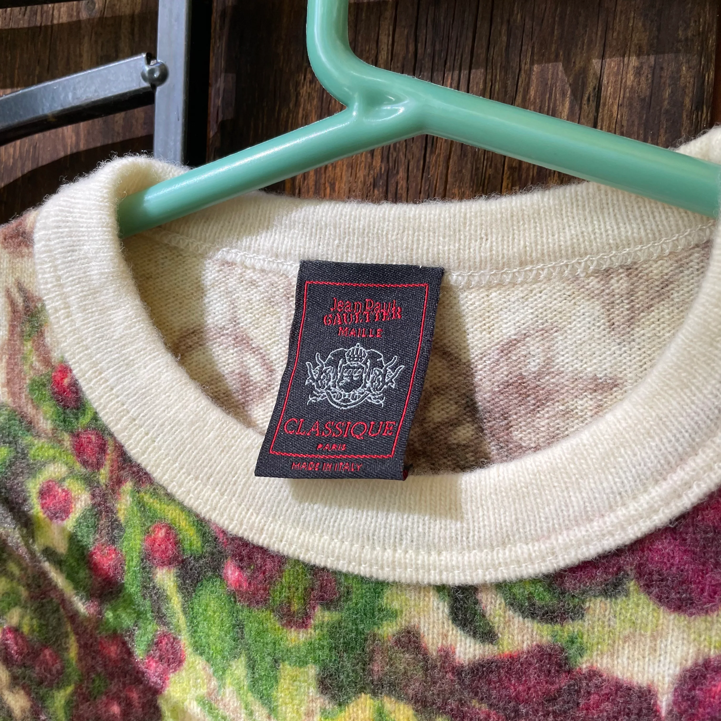 90s Classique Fruit Botanical Print Wool Knit Top By Jean Paul Gaultier - Image 6