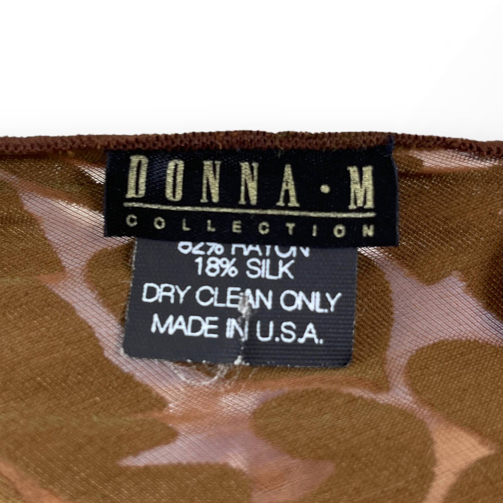 90s Collection Brown Sheer Floral Neckerchief by Donna M - Image 4