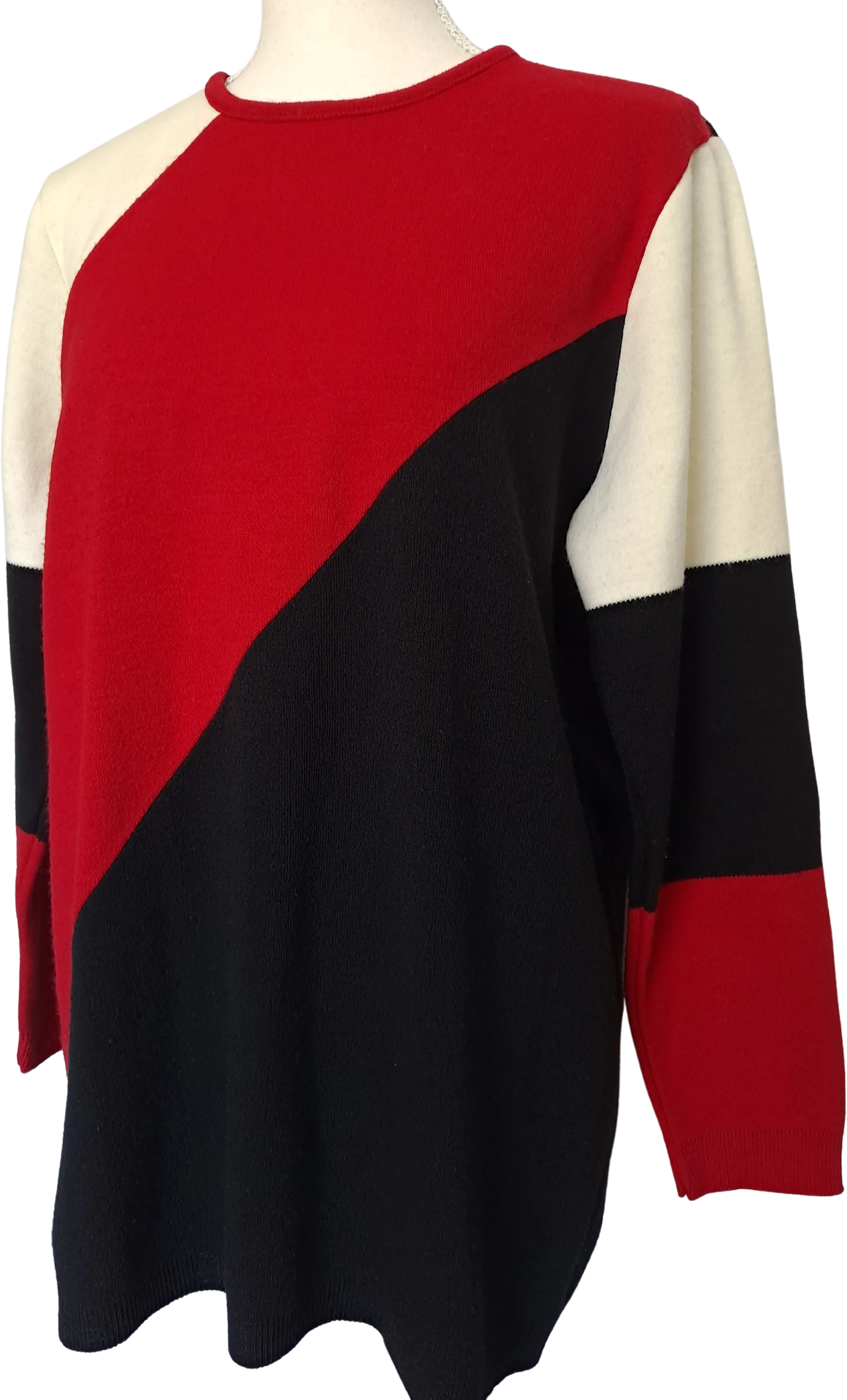 90s Colorblock Crewneck Tunic Sweater By Karen Lessly - Image 3