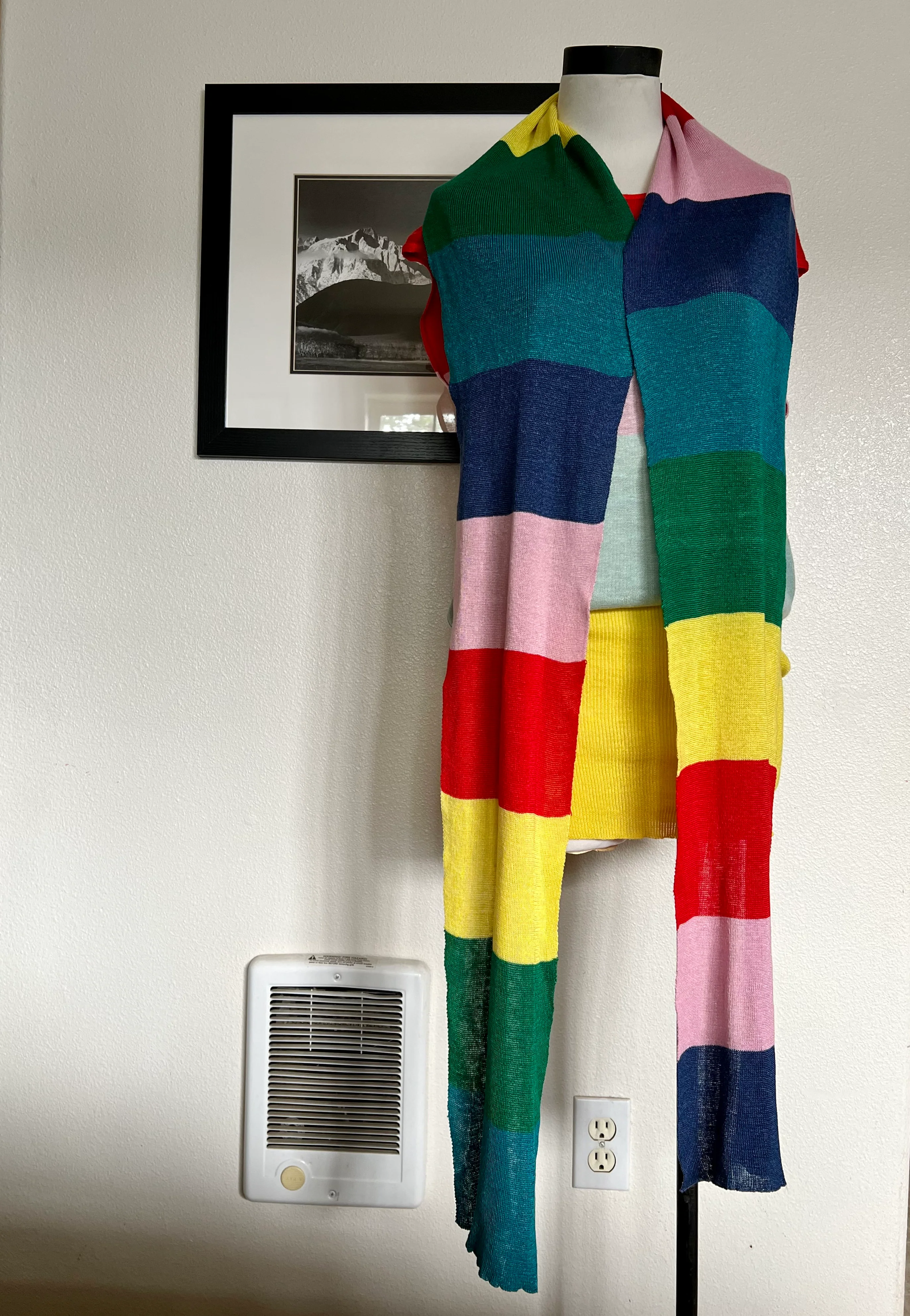 90s Colorblock Top And Scarf By Kenzo - Image 4