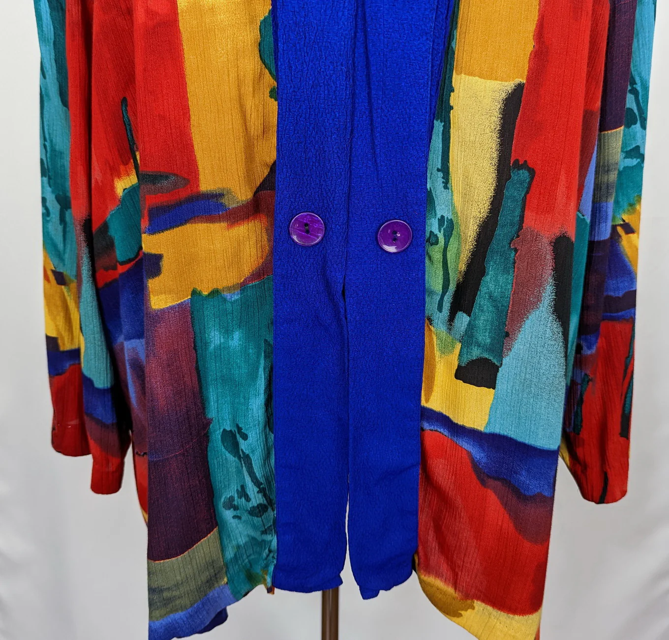90s Colorful Art To Wear Abstract Print Tunic Top By Sharon Anthony - Image 4