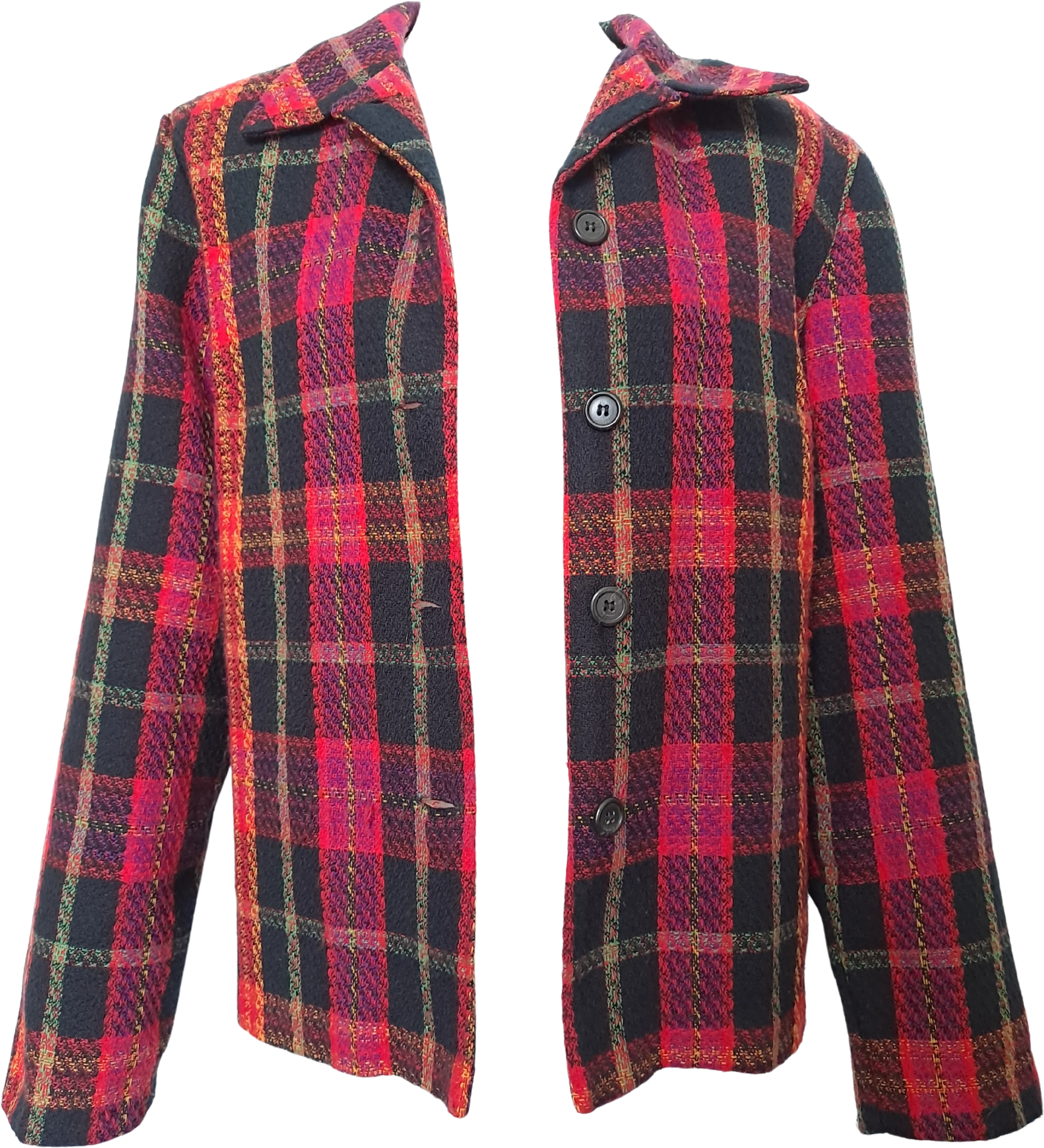 90s Colorful Bright Plaid Festive Blazer Jacket By Kensington Square - Image 4