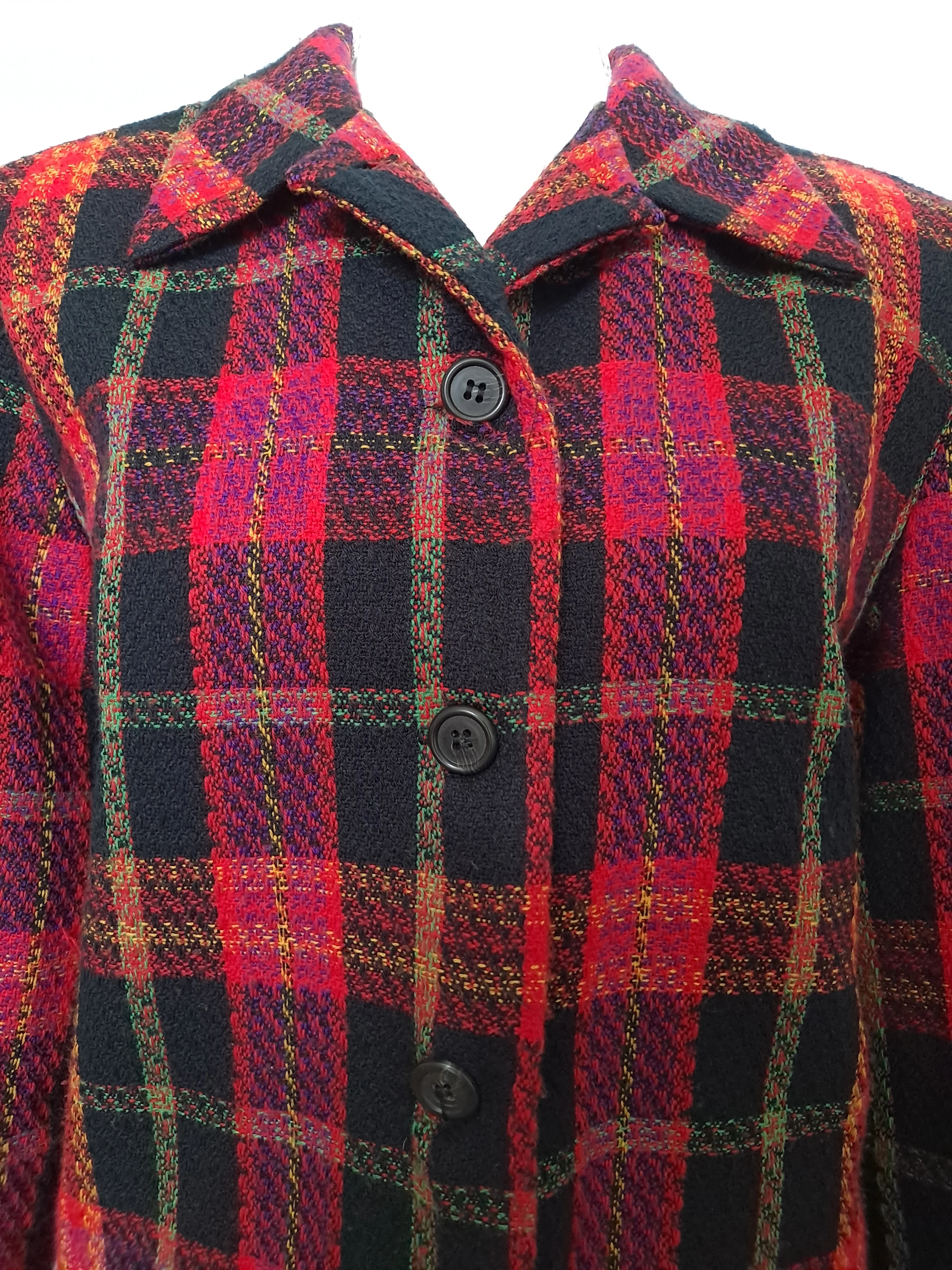 90s Colorful Bright Plaid Festive Blazer Jacket By Kensington Square - Image 7