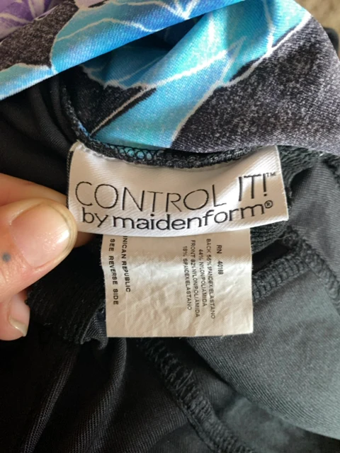90s Control Fit Floral One Piece Ruched Front Beauty By Maidenform - Image 7