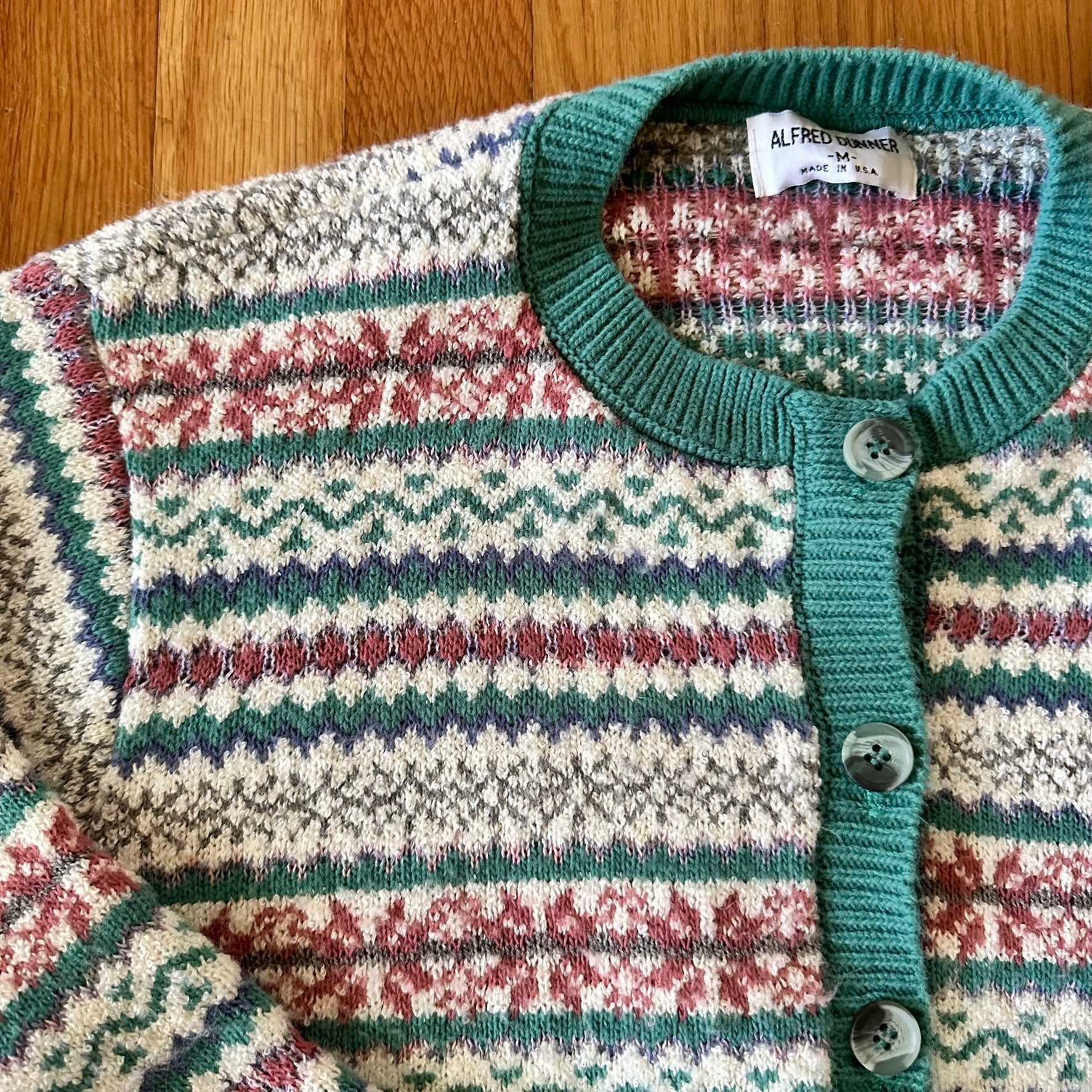 90s Cottage Striped Cardigan Sweater - Image 5