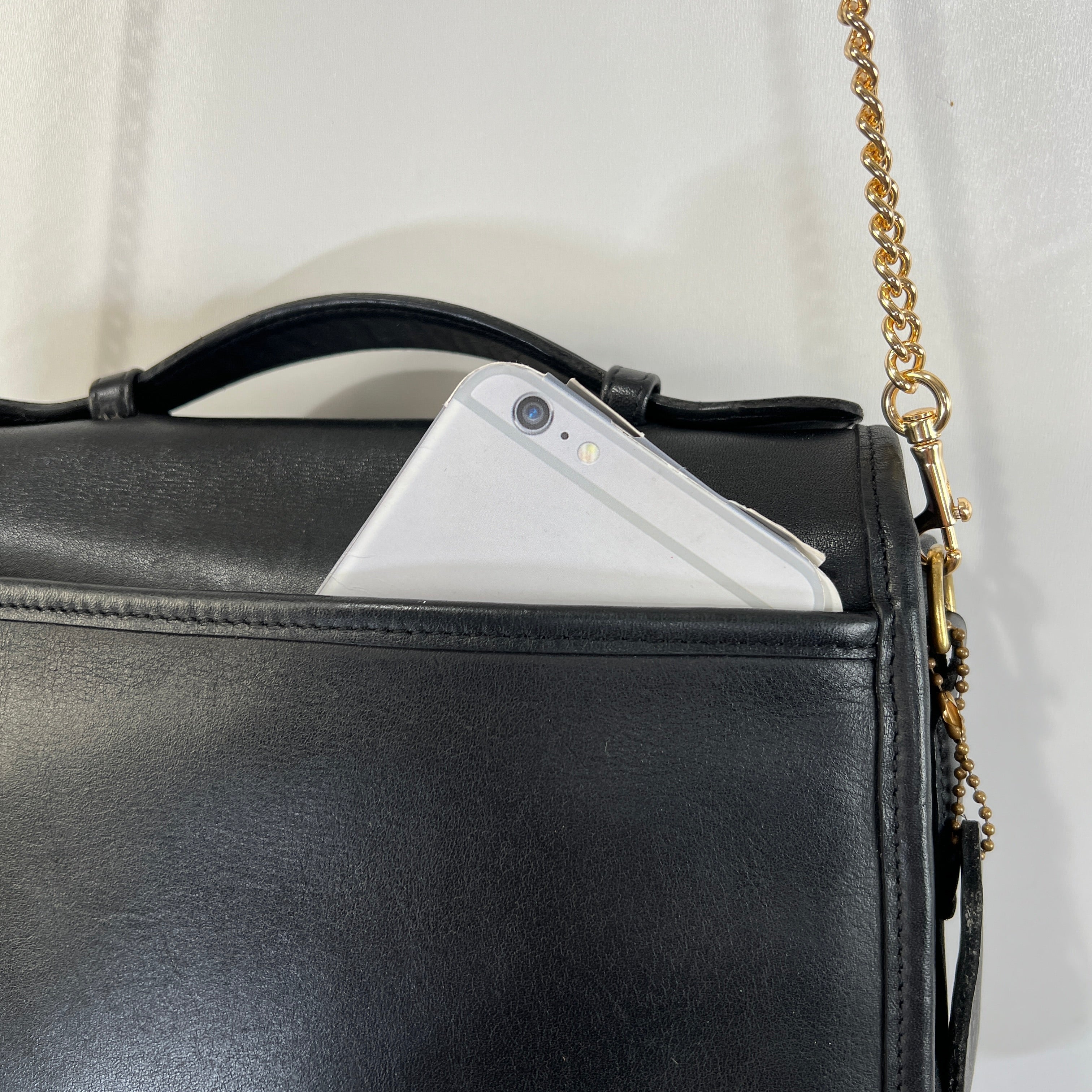 90s Court Bag #9870 Leather Top Handle Handbag Preppy By Coach - Image 12