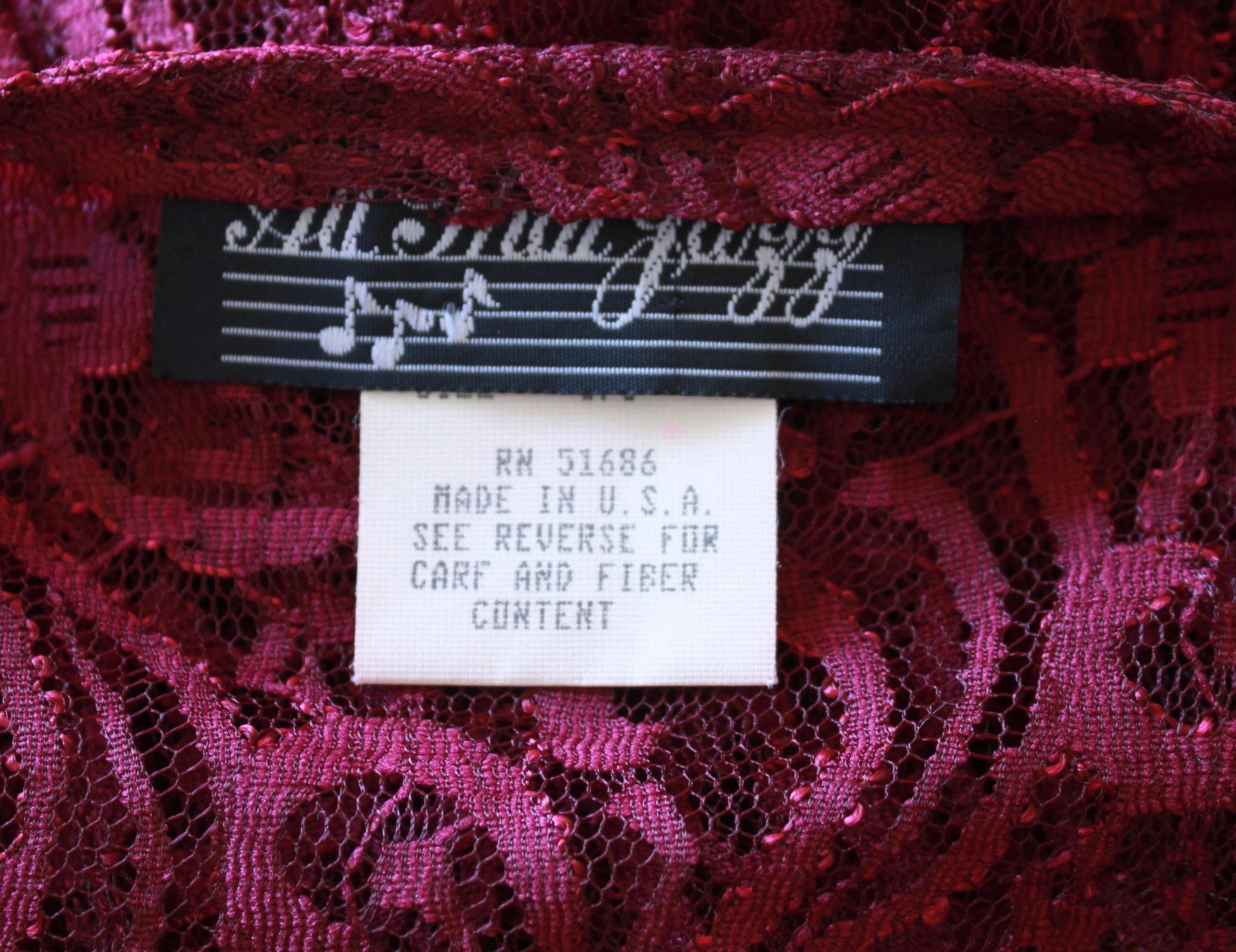 90s Cranberry Lace Dress by  All That Jazz - Image 10
