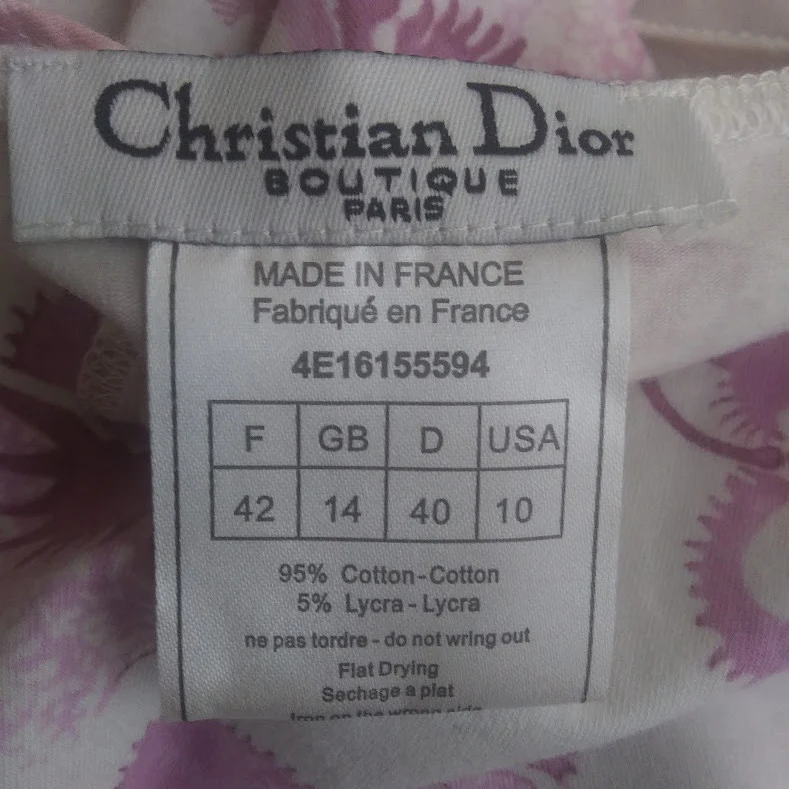 90s Cream And Pink Floral Logo Racerback Dress By Christian Dior Boutique - Image 5