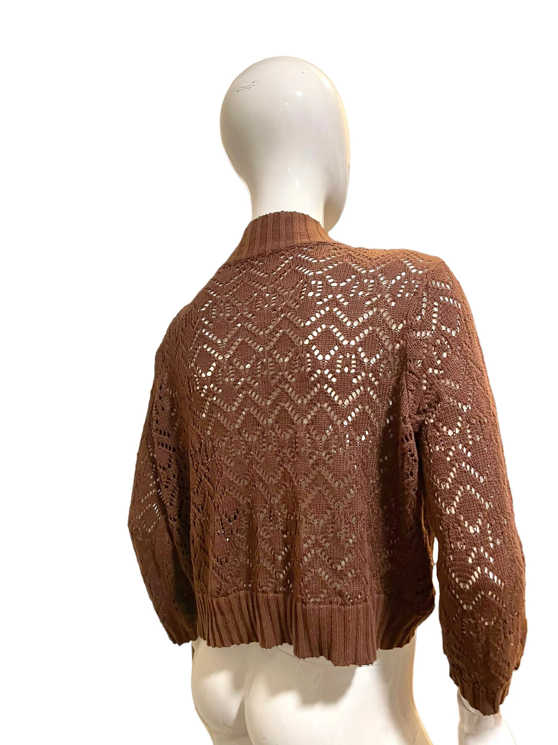 90s Crochet Shrug Three Quarter Sleeve Bolero - Image 8