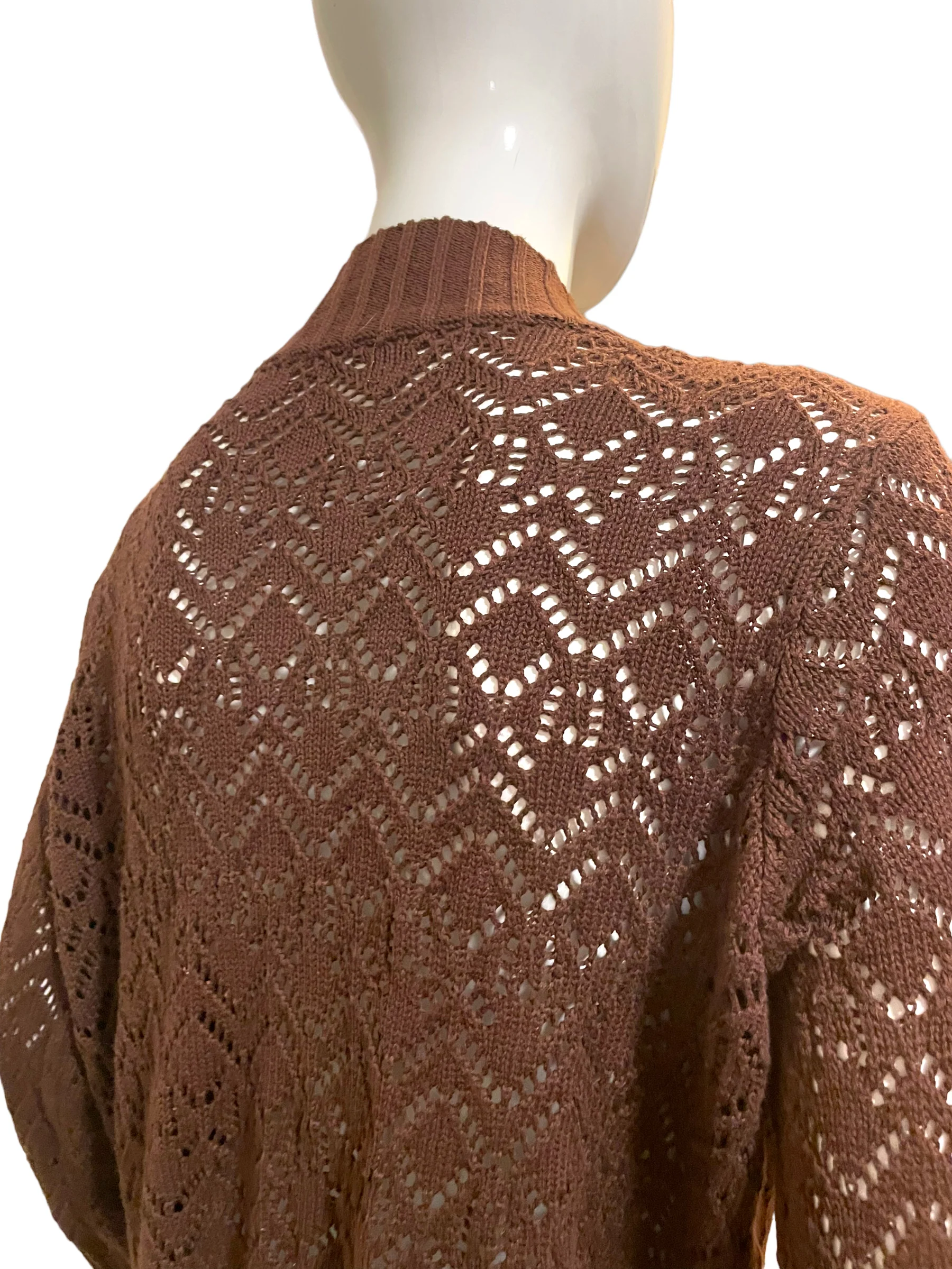 90s Crochet Shrug Three Quarter Sleeve Bolero - Image 9