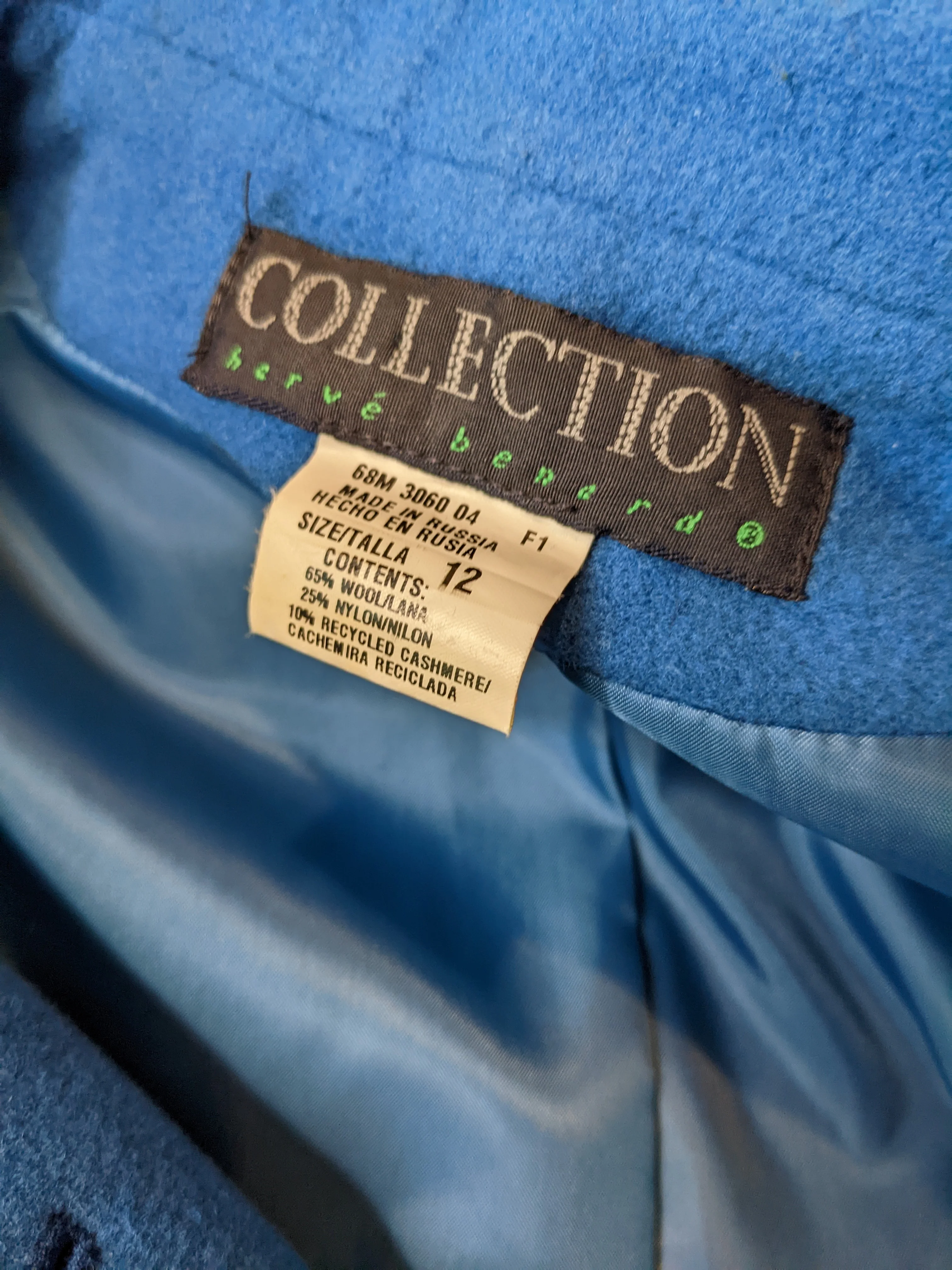 90s Cropped Blue Wool Jacket By Harve Benard - Image 8
