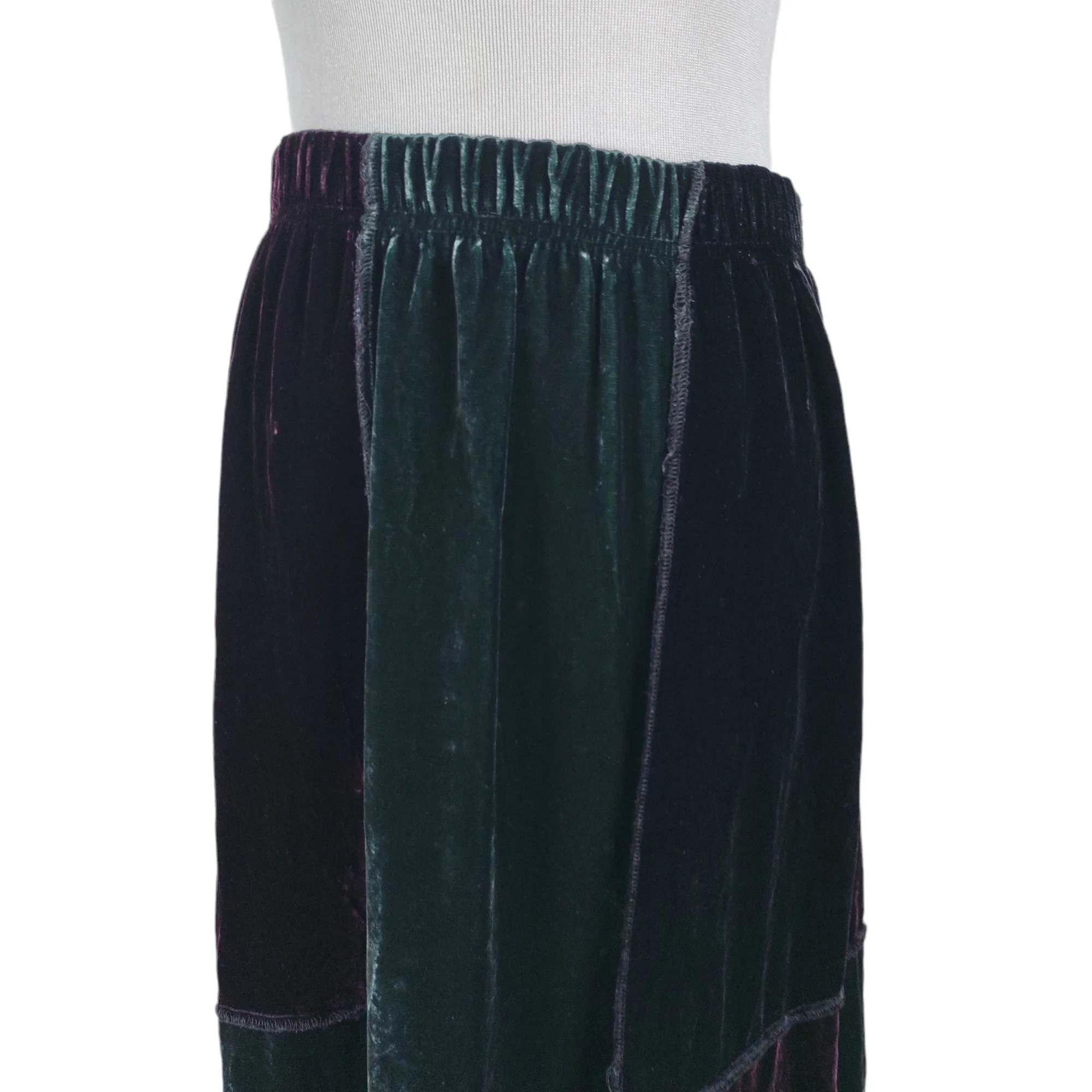 90s Crushed Velvet Patchwork Colorblock Maxi Skirt By Kamellia by Desire - Image 3