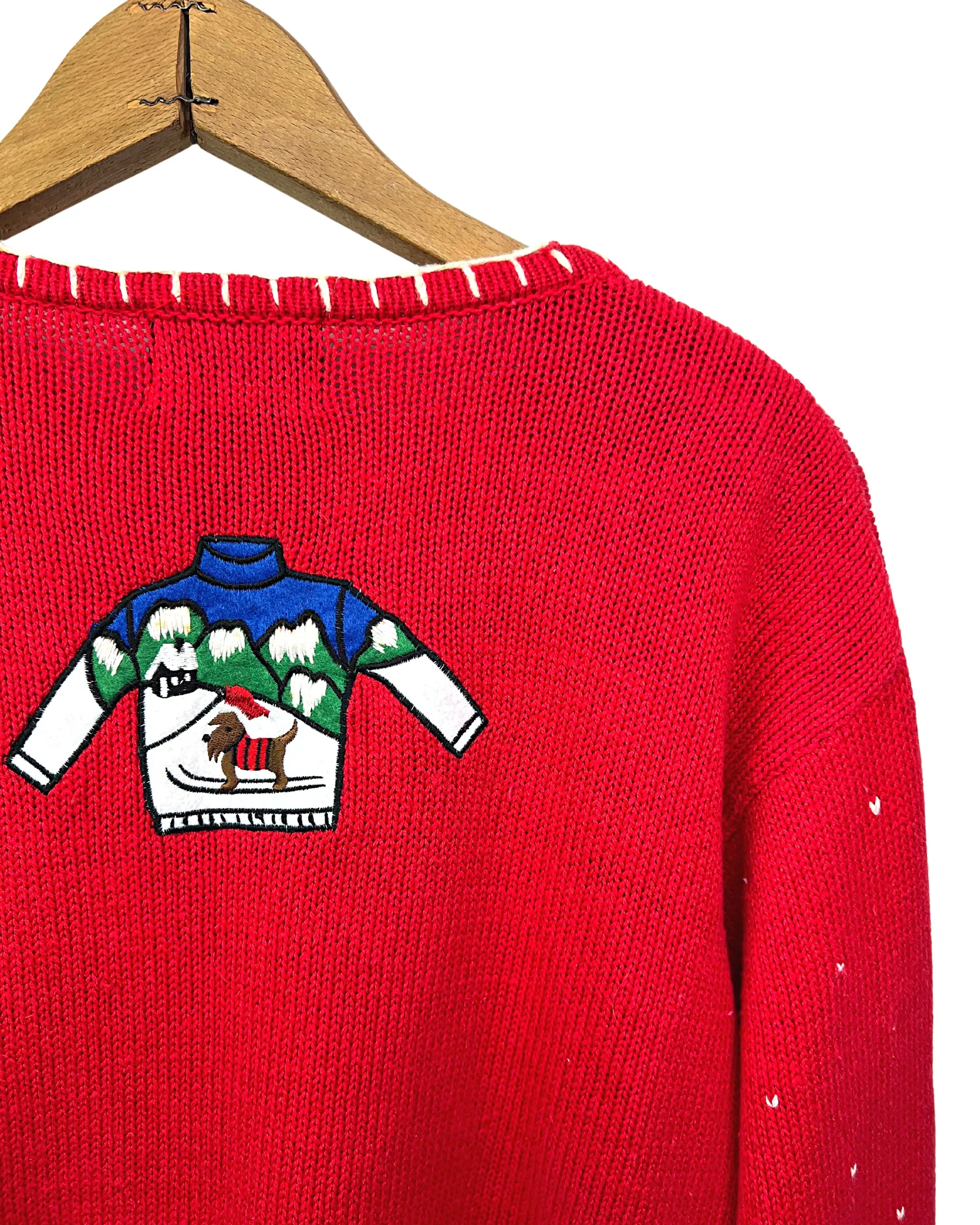90s Cute Holiday Clothesline Chunky Cardigan Sweater By Designers Studio - Image 7