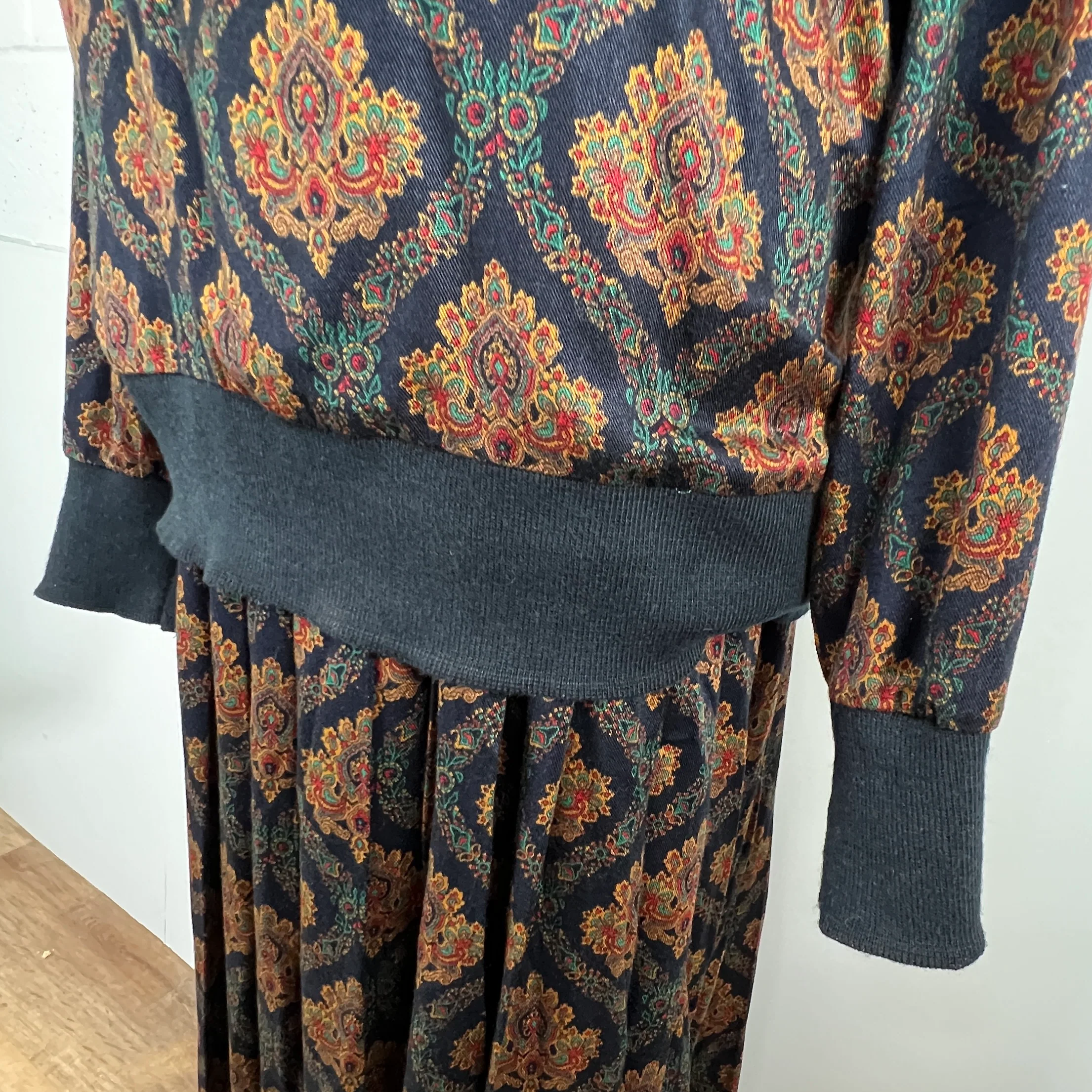 90s Damask Print Skirt Set Dark Academia By Greggs - Image 6