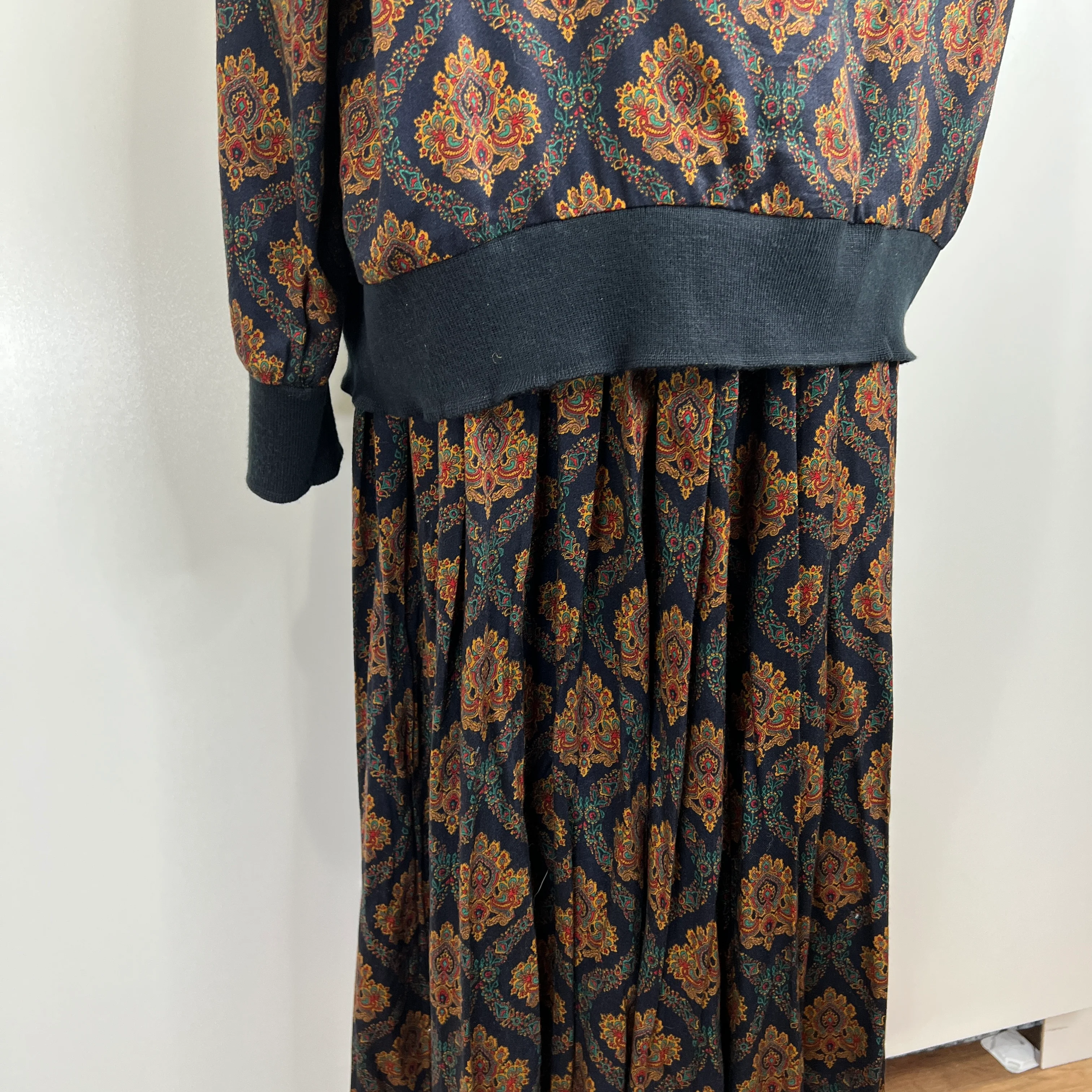 90s Damask Print Skirt Set Dark Academia By Greggs - Image 7