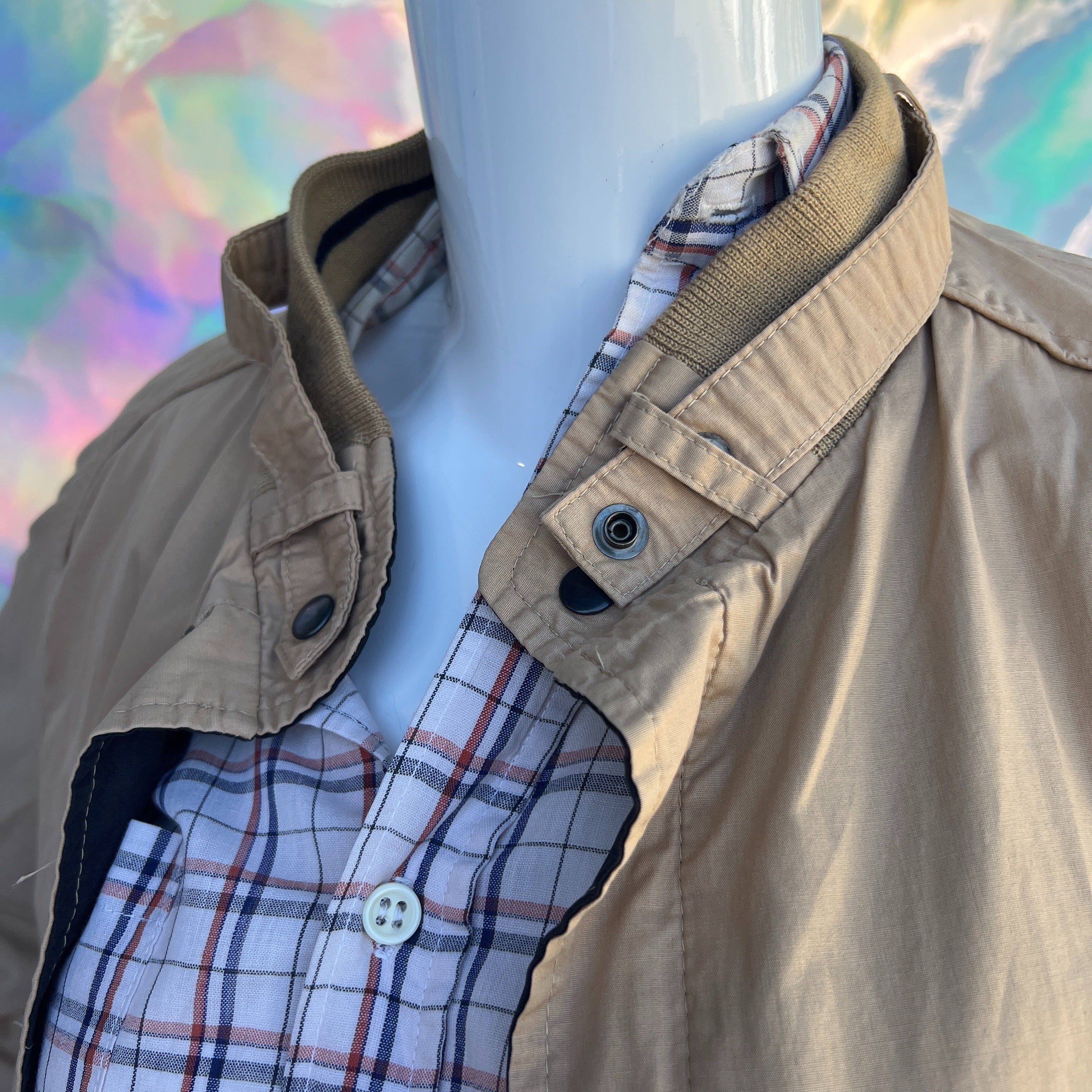 90s Dark Beige and Black Reversible Bomber Jacket by The Broadway - Image 6