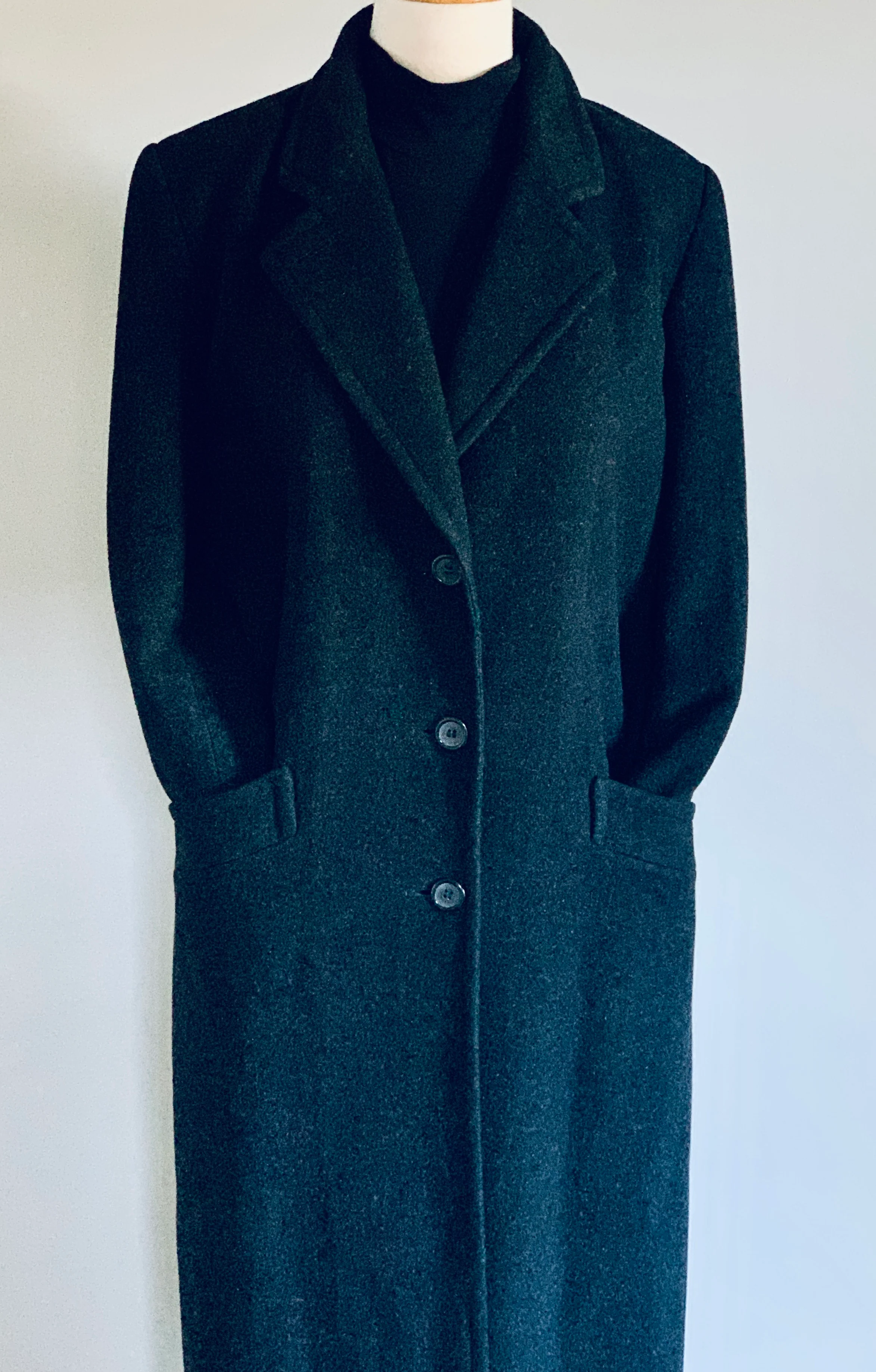 90s Dark Gray Cashmere Coat - Image 8