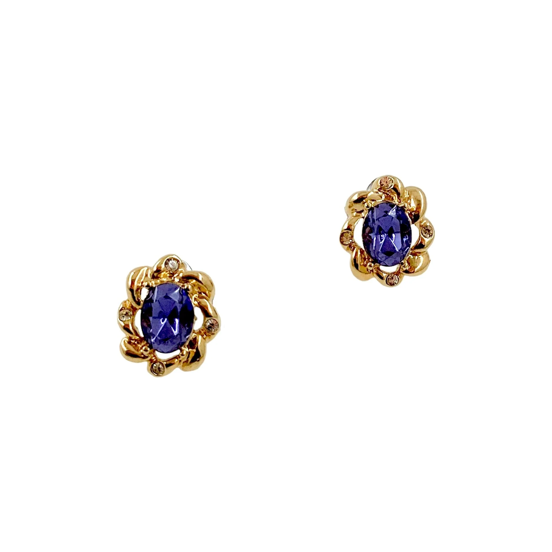 90s Delicate Gold Plated Floral Earrings Necklace Set - Image 10