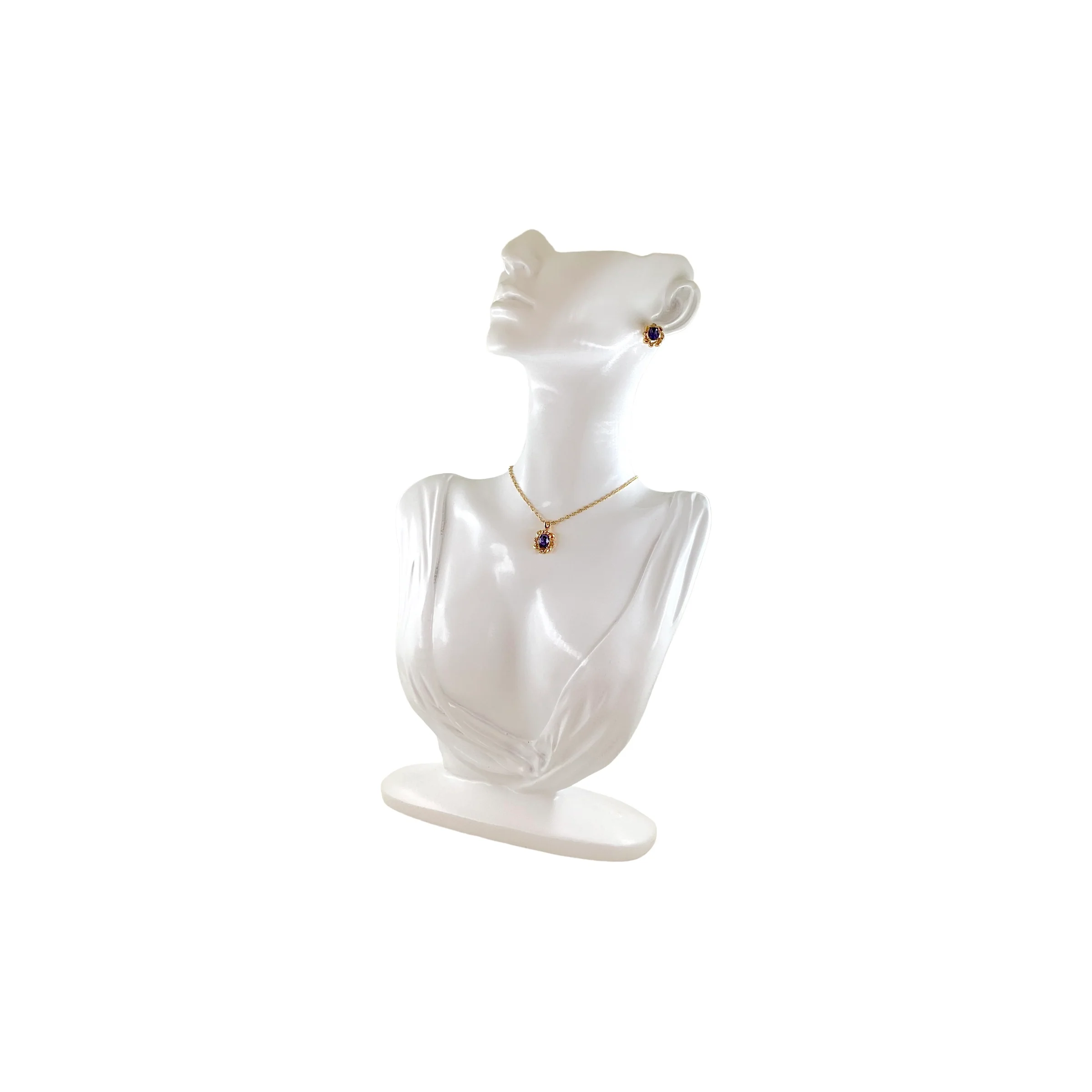90s Delicate Gold Plated Floral Earrings Necklace Set - Image 14