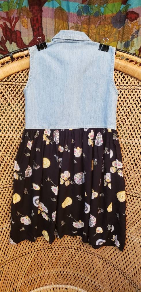 90s Denim and Buttons Dress Girls 6x by By SF Blues - Image 7