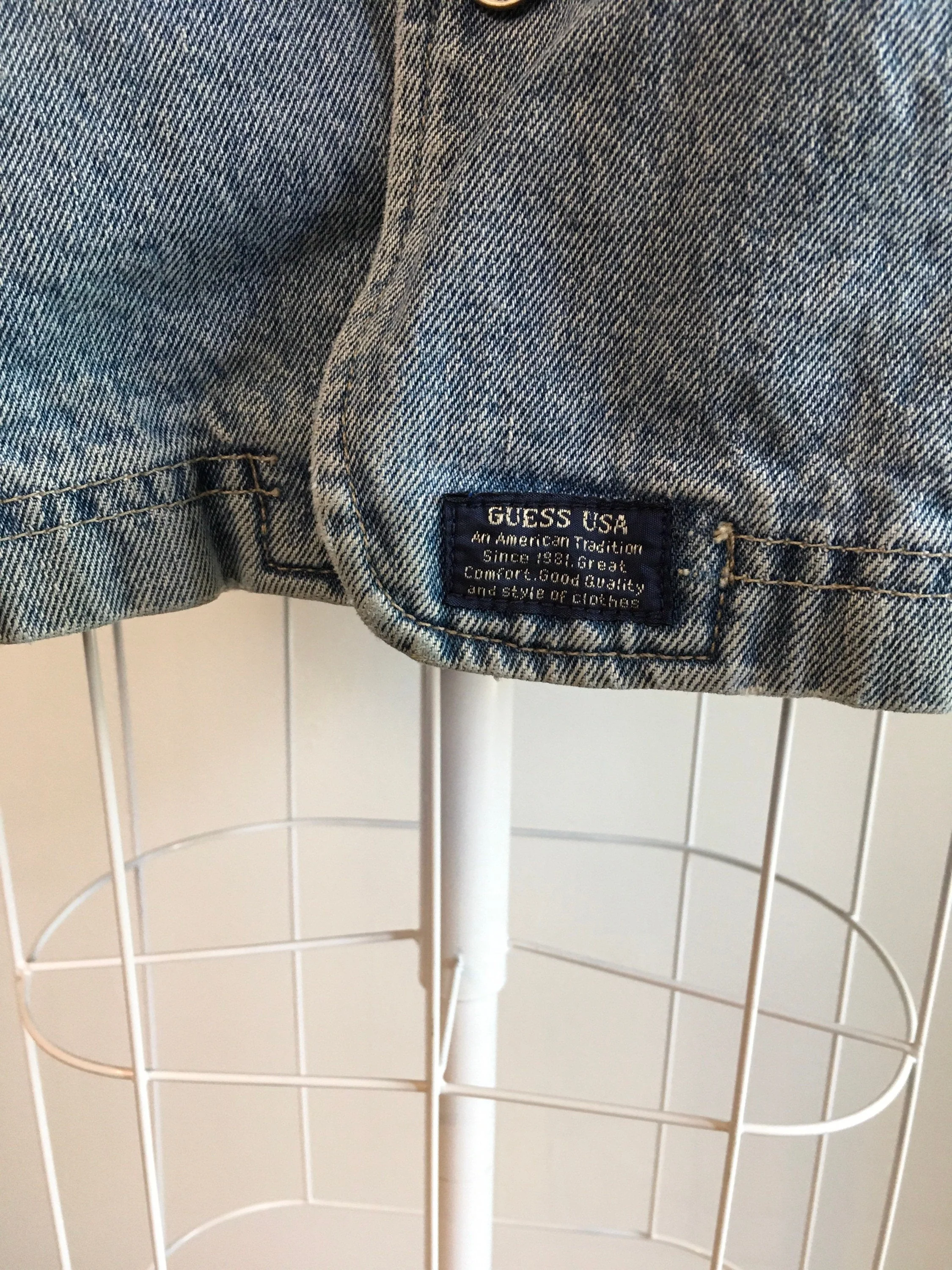 90's Denim Button Up Jacket with Pocket Details by Guess Jeans - Image 4
