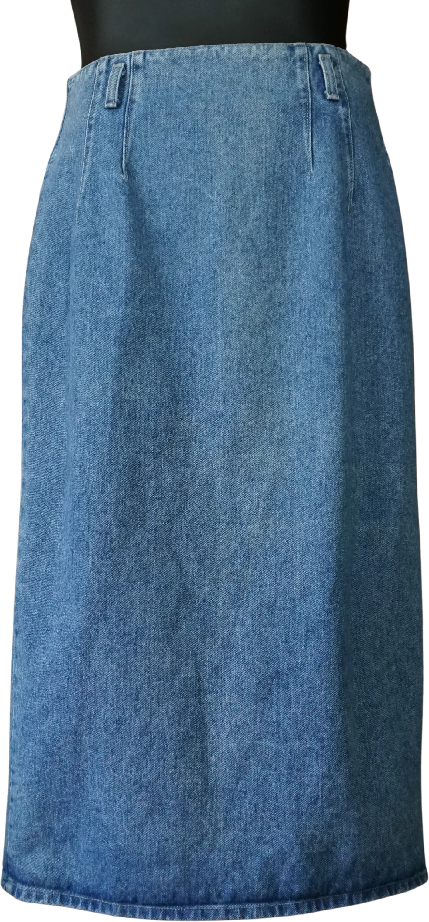 90s Denim Midi Skirt With Back Snaps By St. John's Bay - Image 2