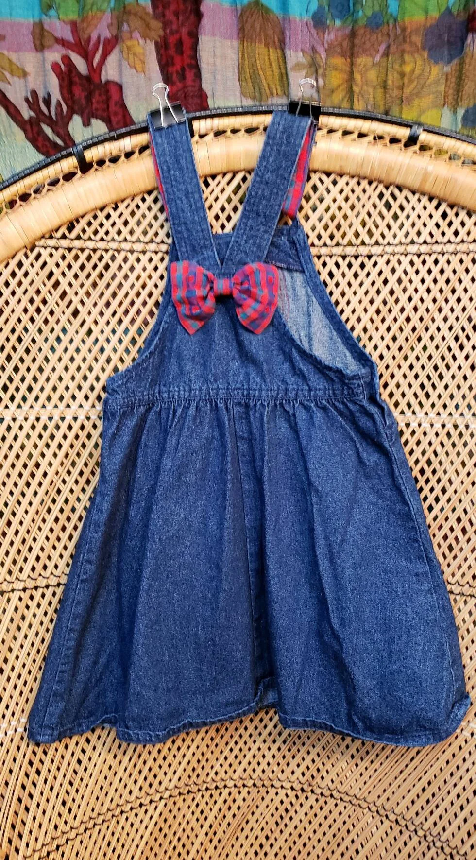 90s Denim Overall Dress with Apples Girls 6 by Oshkosh B'Gosh - Image 8