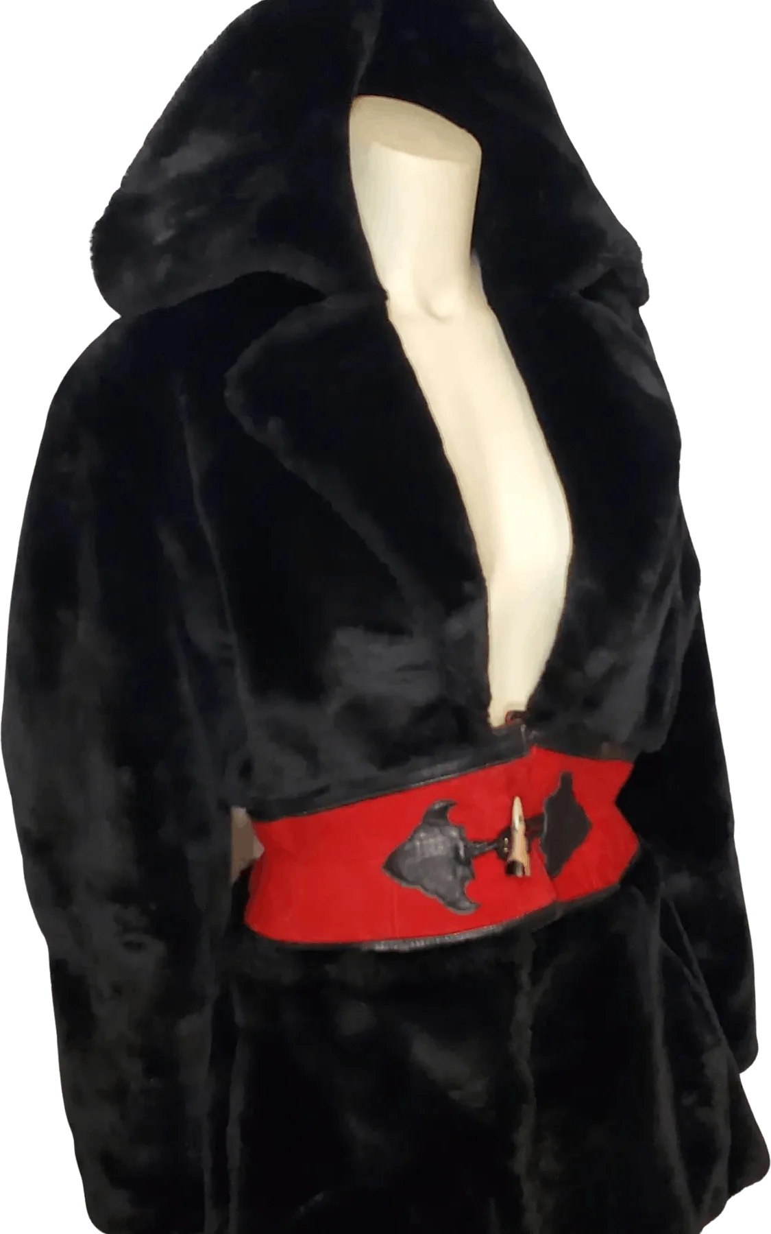 90s Designer Corset Faux Fur Coat Byron Lars
