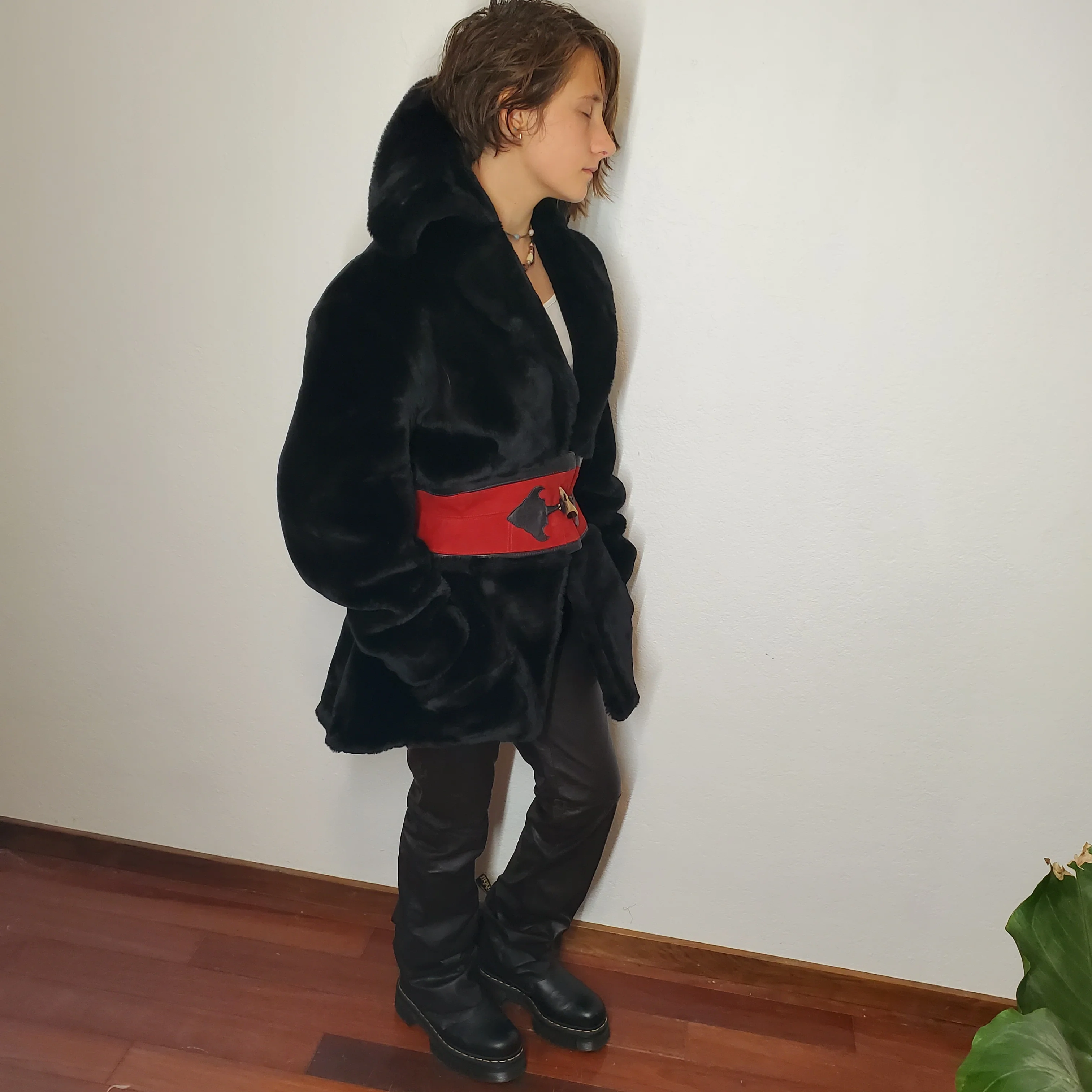 90s Designer Corset Faux Fur Coat Byron Lars - Image 9