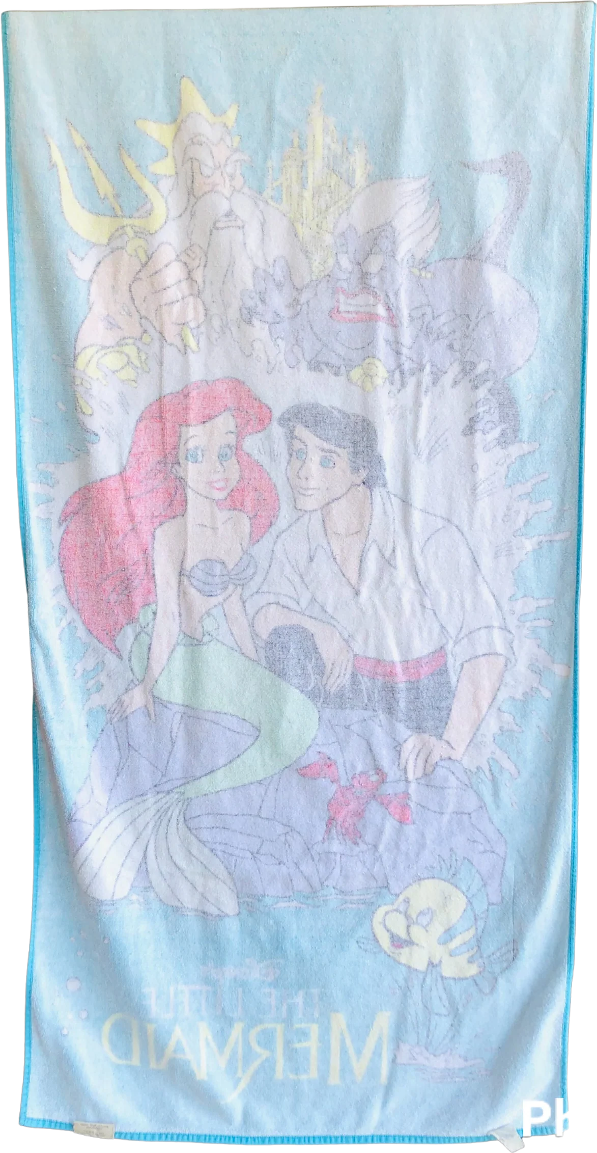 90s Disney Little Mermaid Beach Towel Ariel Flounder By Franco - Image 2