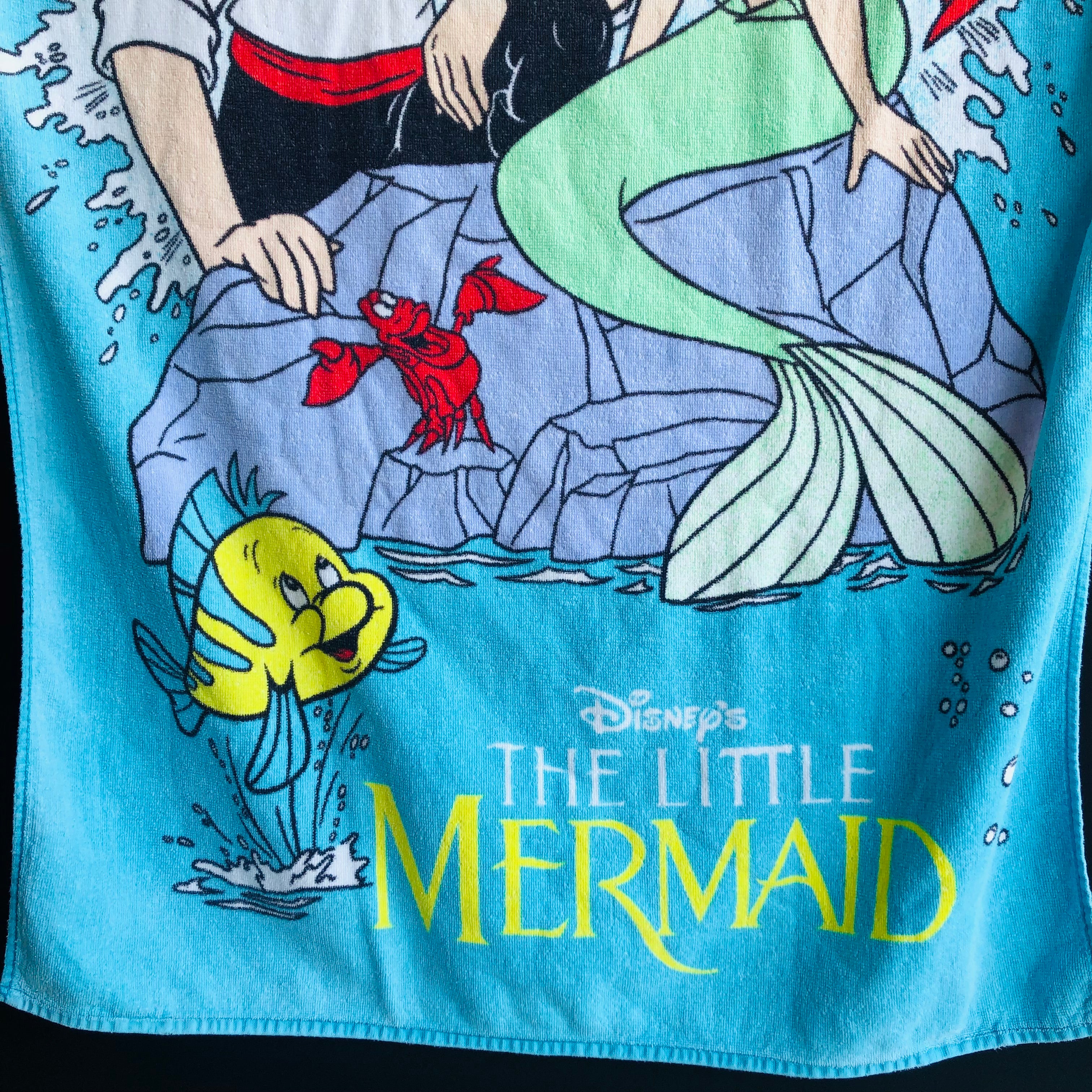 90s Disney Little Mermaid Beach Towel Ariel Flounder By Franco - Image 4