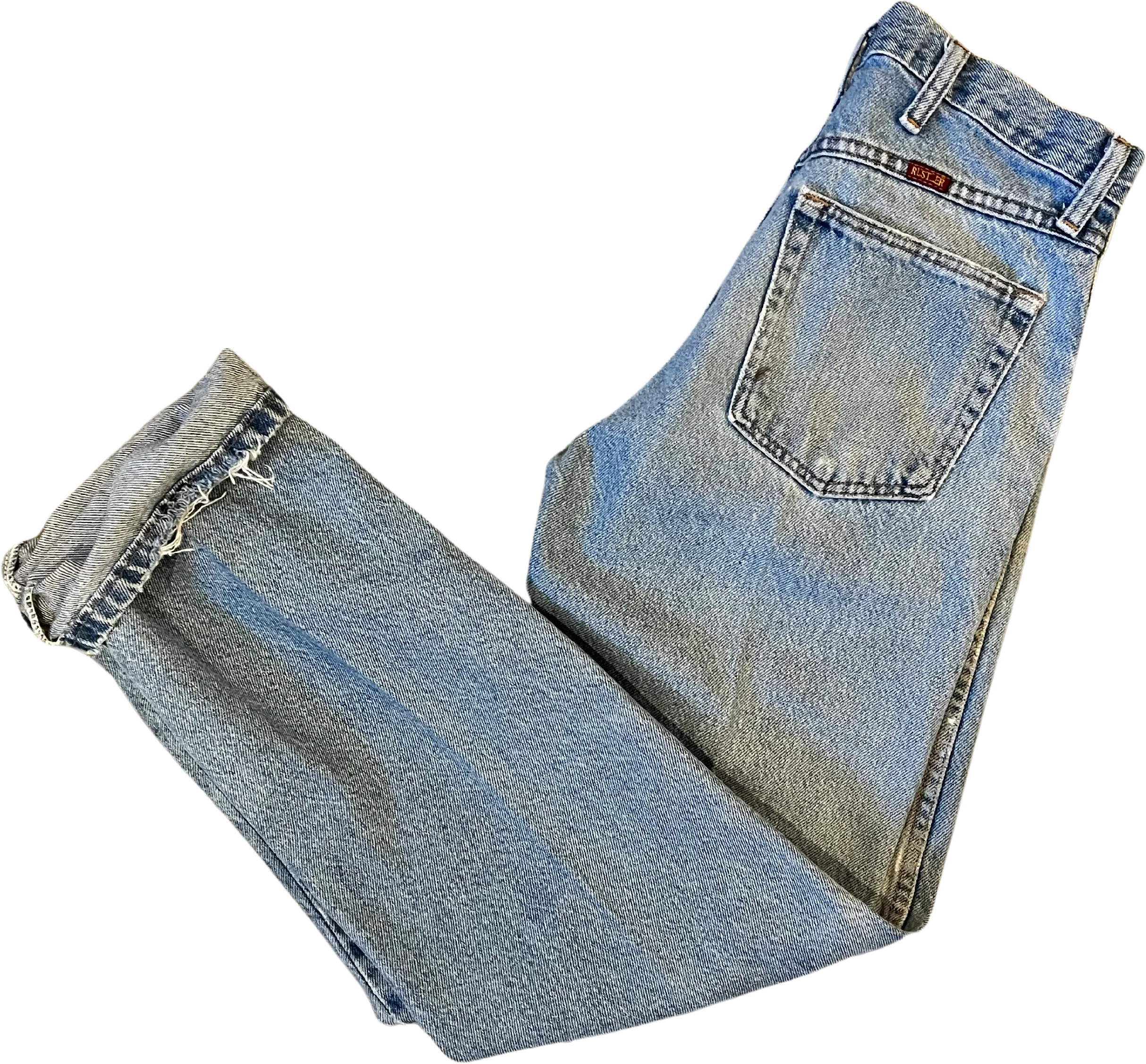 90s Distressed Mid Rise Boyfriend Frayed Relaxed Jeans By Rustler - Image 4
