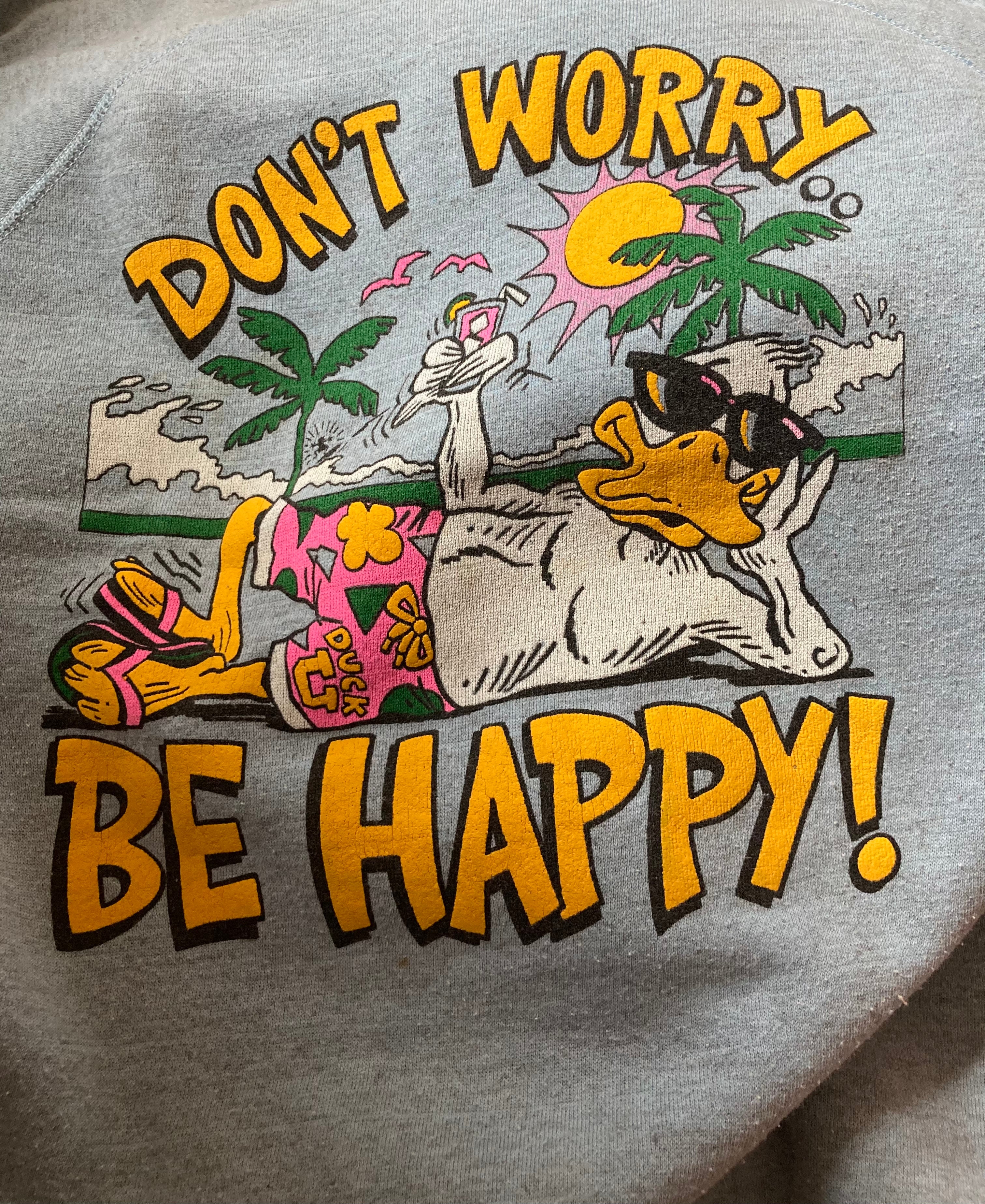 90s Dont Worry Be Happy Sunshine Sleeveless Crewneck - Image 4
