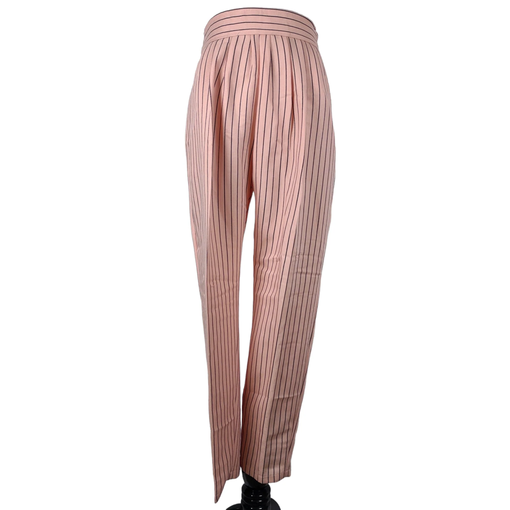 90s Double Breasted Blazer Pinstripe Crepe Pant Suit - Image 9