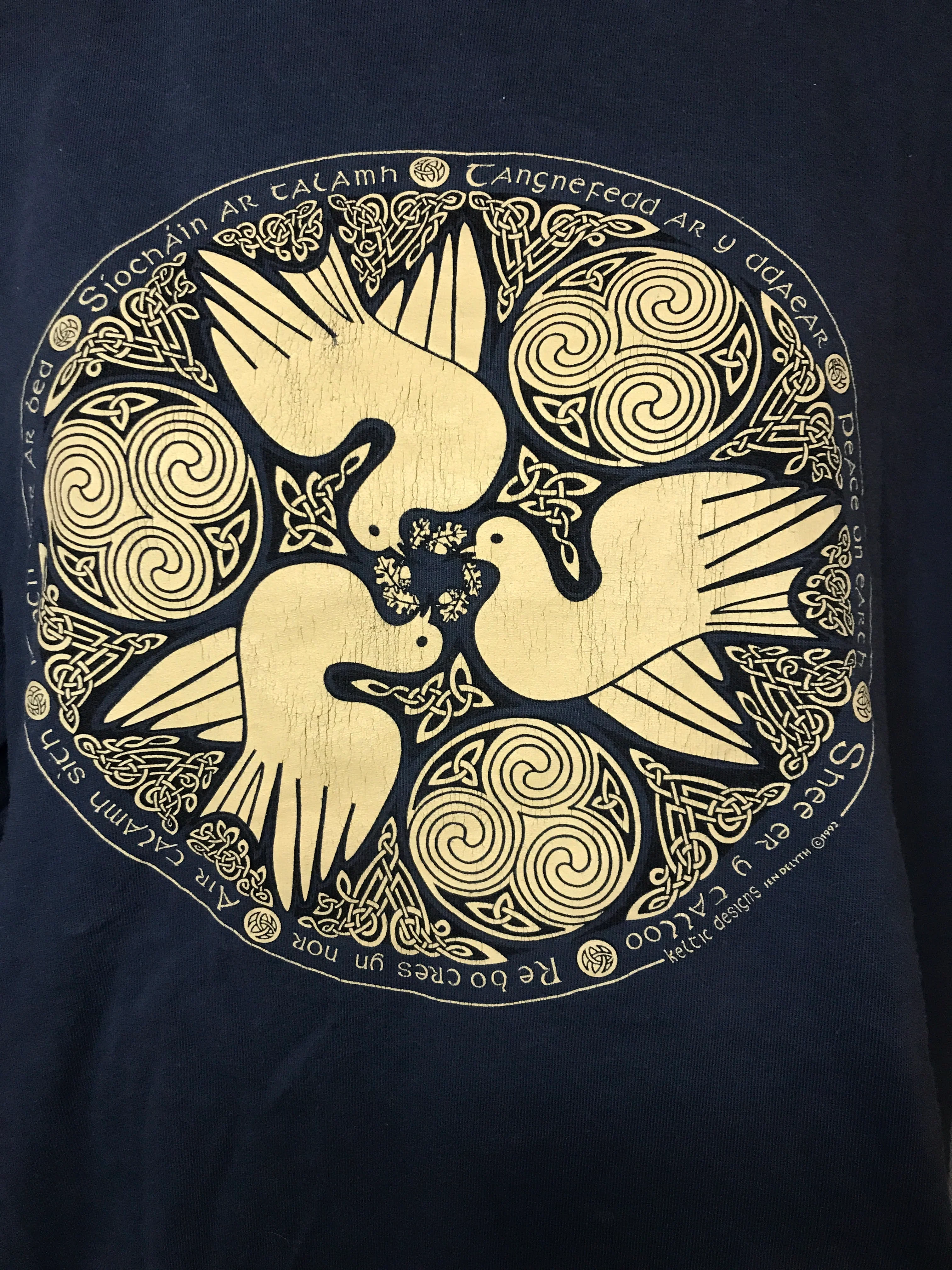 90s Dove Celtic Knot Irish Souvenir Crew Neck T-shirt By Keltic Design - Image 3