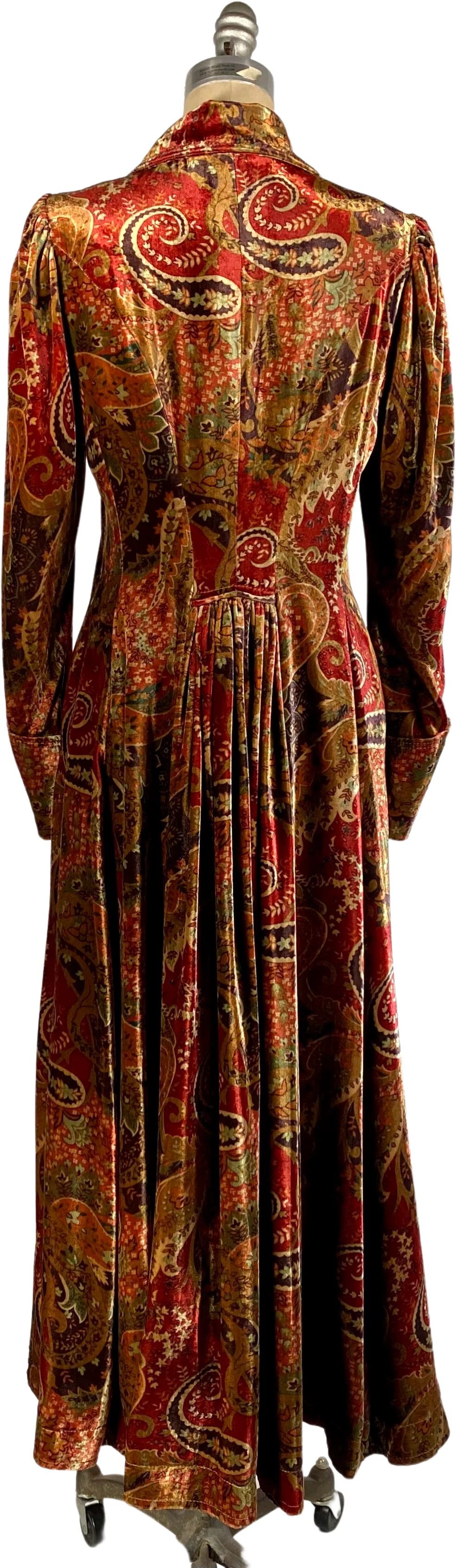 90s Edwardian Style Silk Blend Velvet Duster Coat By J Peterman Co - Image 2