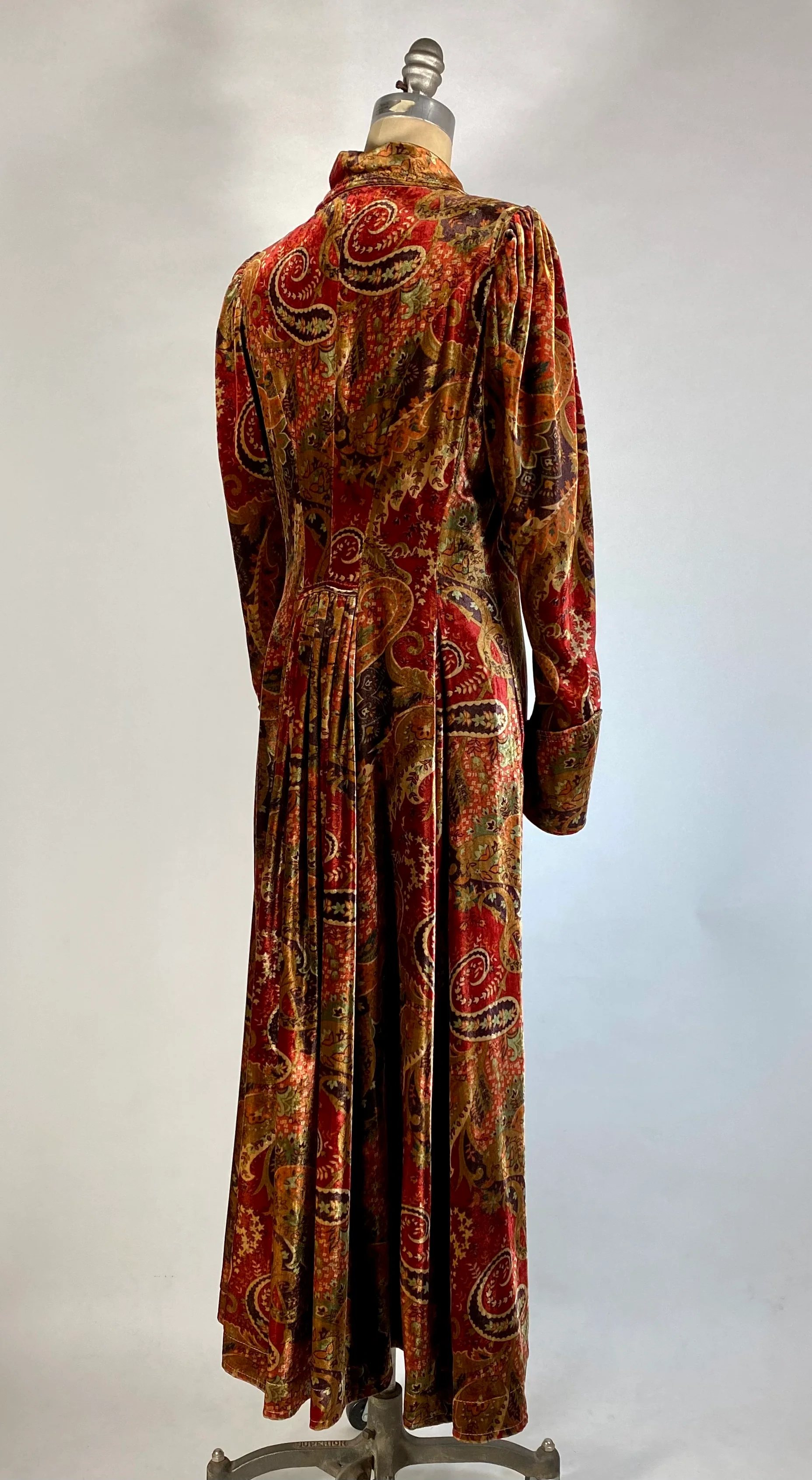 90s Edwardian Style Silk Blend Velvet Duster Coat By J Peterman Co - Image 6