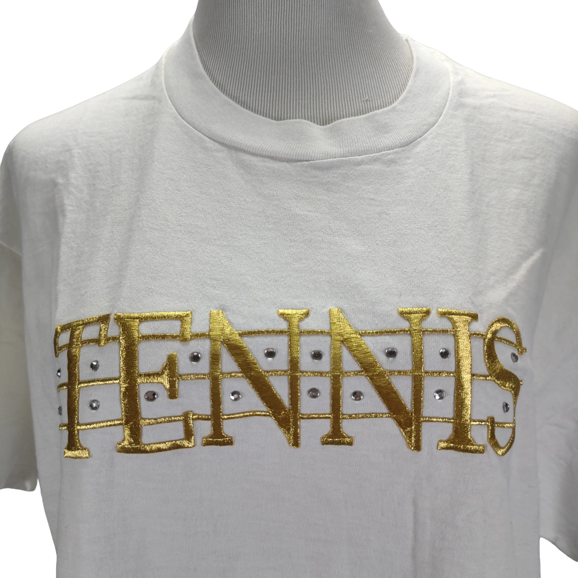 90s Embellished Tennis T-shirt Single Stitch By Bob Mackie Studio