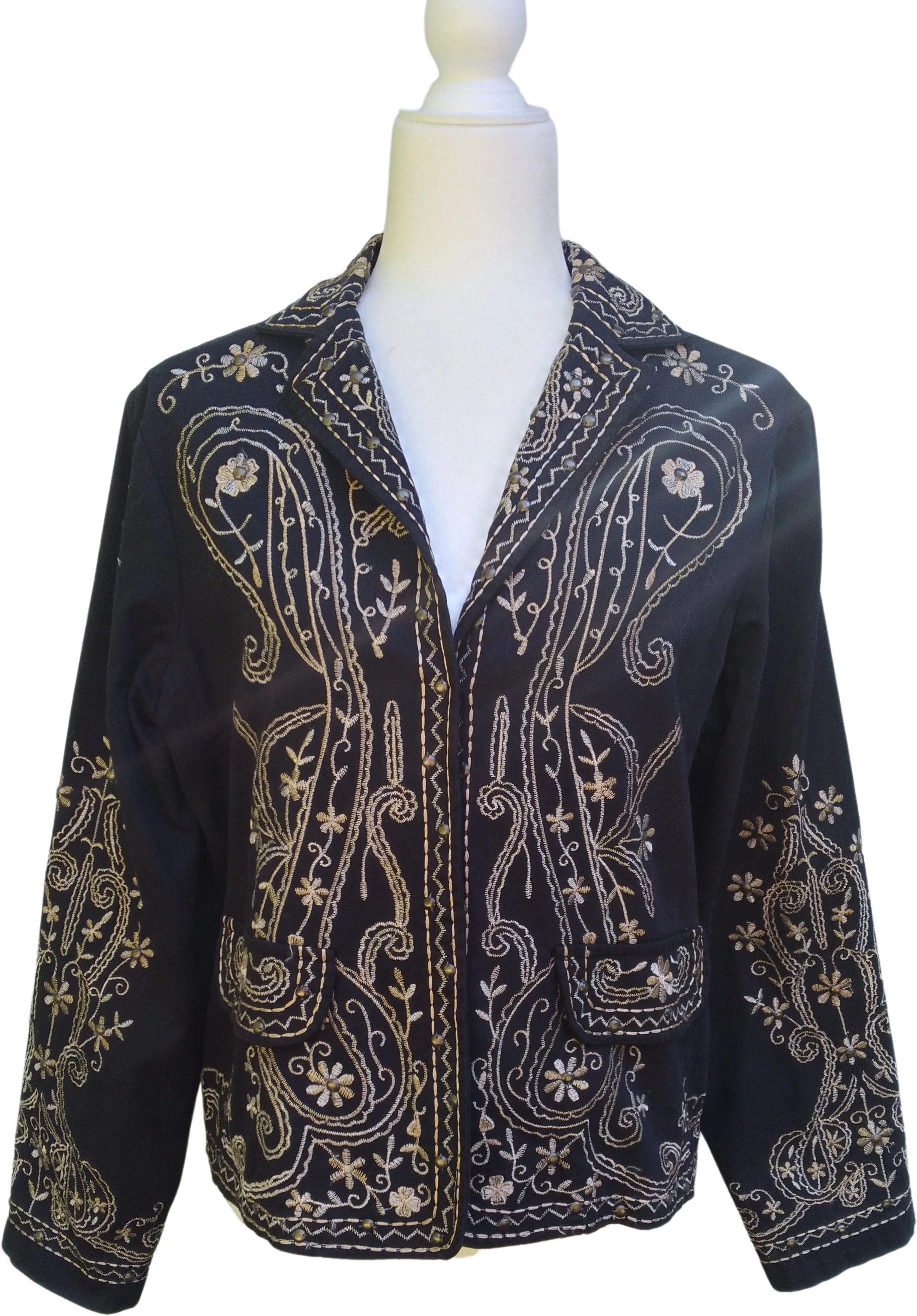 90s Embroidered And Metal Embellished Blazer Jacket By New Direction