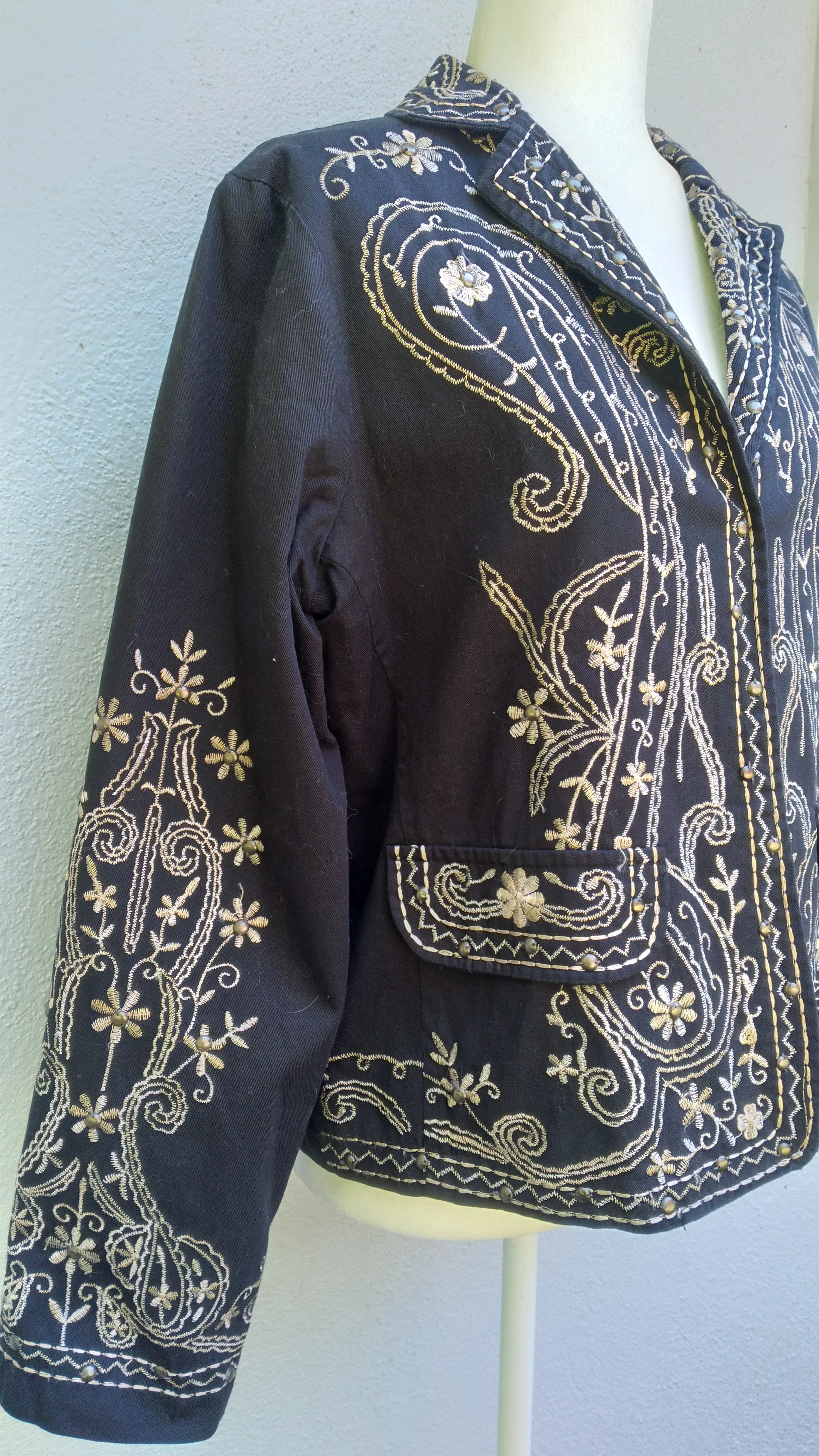 90s Embroidered And Metal Embellished Blazer Jacket By New Direction - Image 4