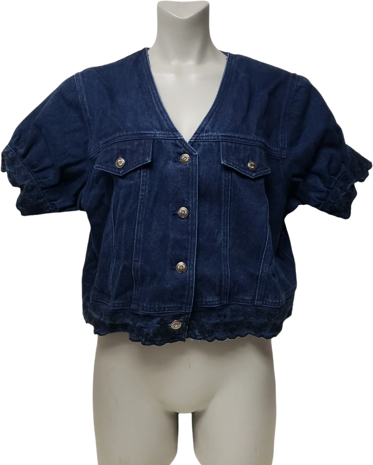 90s Embroidered Blue Denim Blouse By L.a. Blues