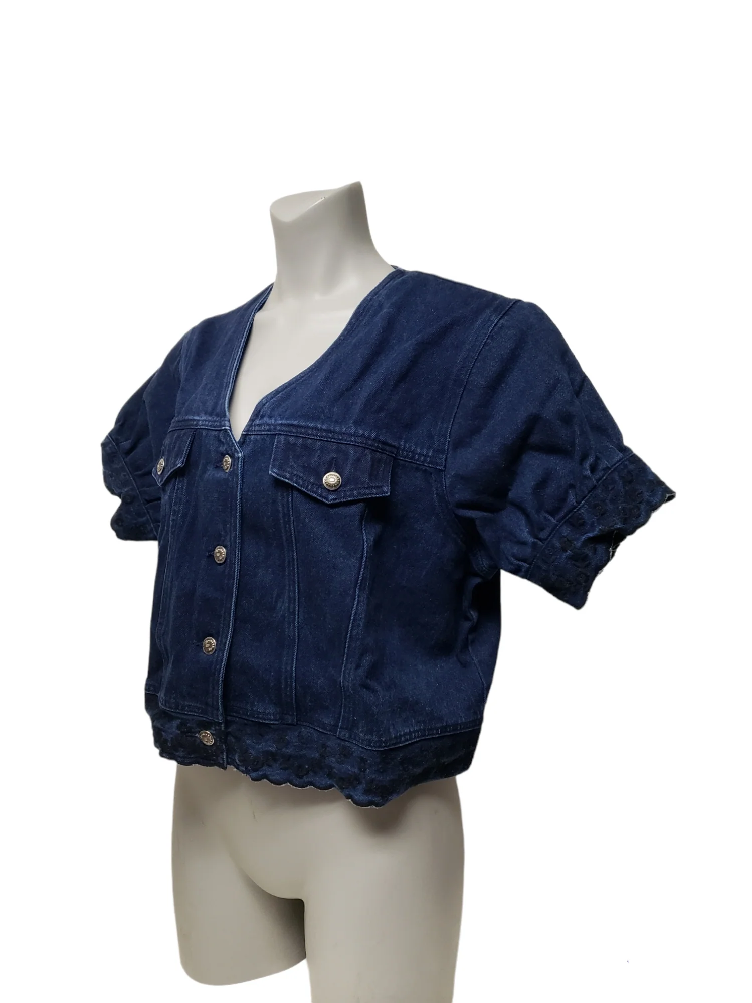 90s Embroidered Blue Denim Blouse By L.a. Blues - Image 3