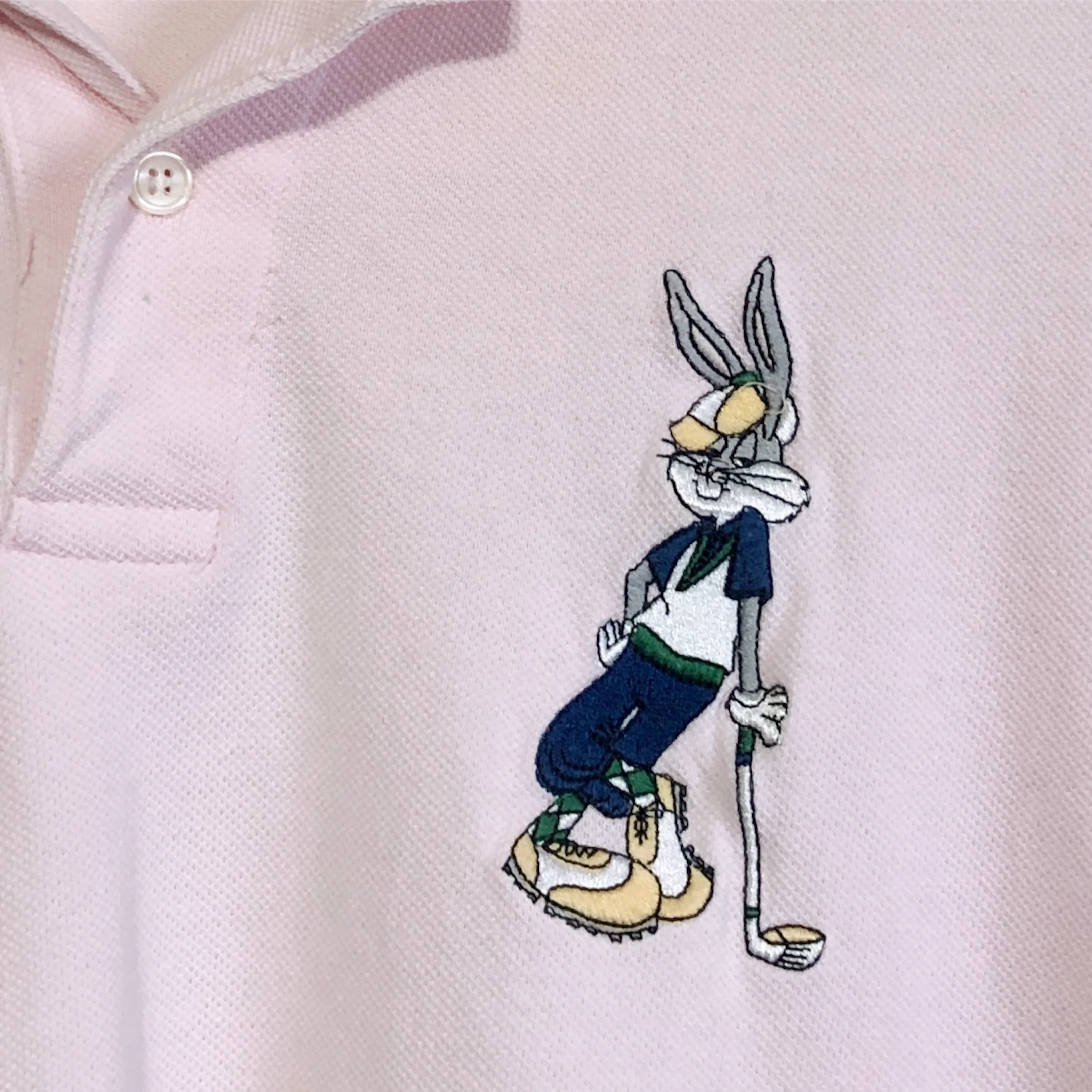 90s Embroidered Bugs Bunny Polo Shirt By Acme Clothing X Looney Tunes - Image 3