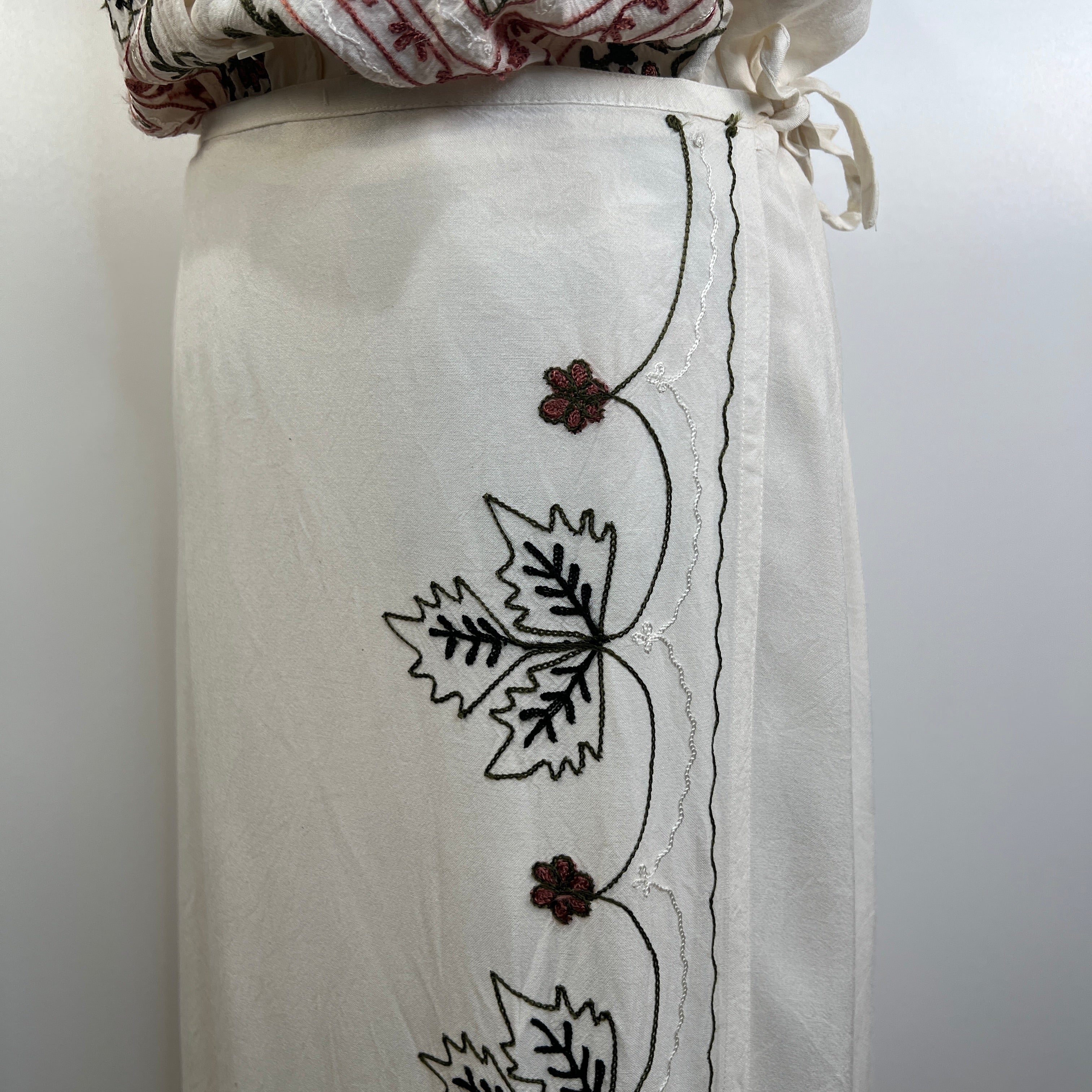 90s Embroidered Skirt Set Naturecore Hippie By Effei - Image 9