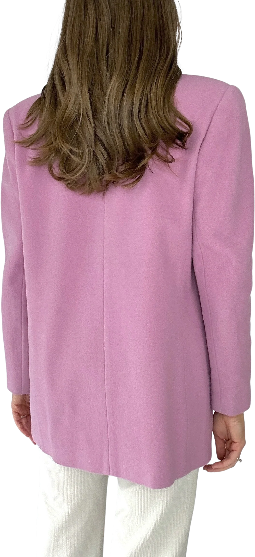 90s Essential Mauve Wool Peacoat - Image 2