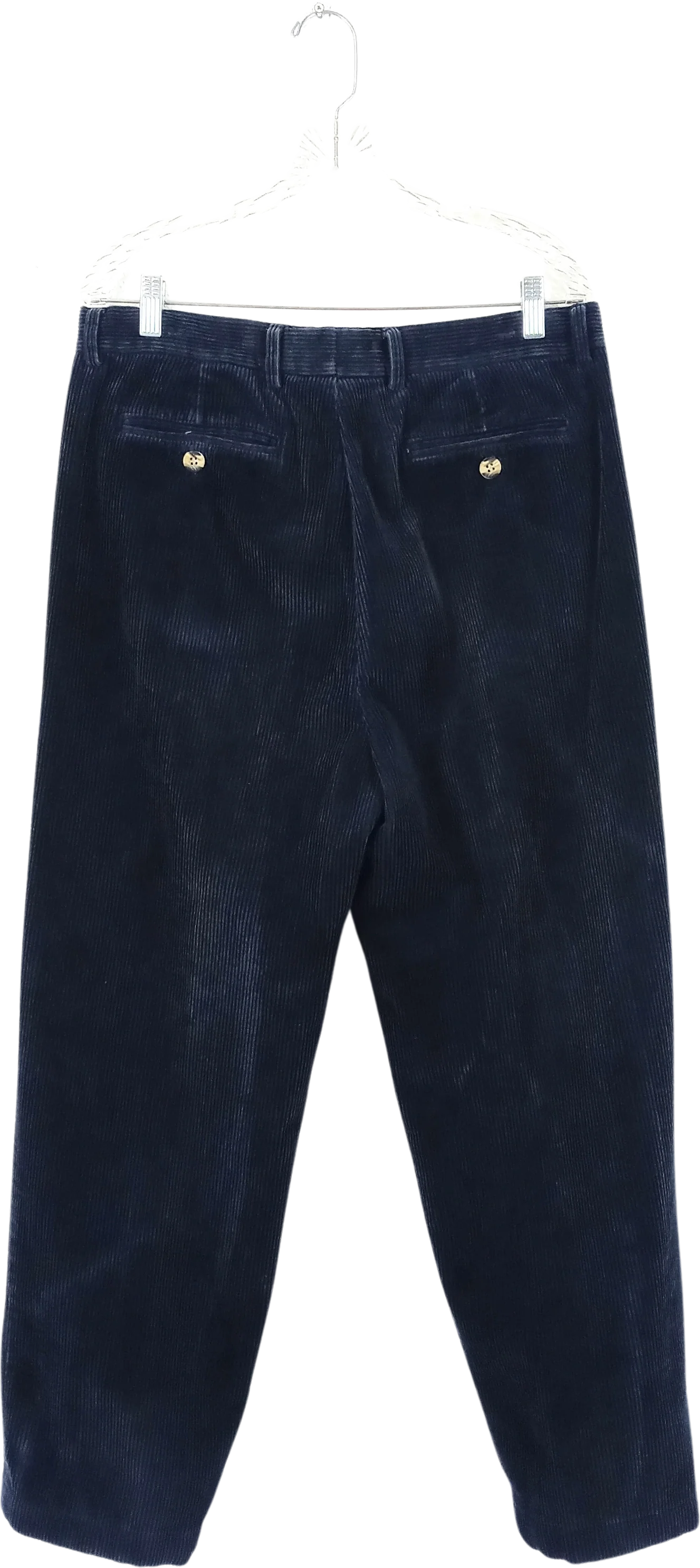 90s Faded Blue Pleated Wide Wale Corduroy Trousers By Legacy - Image 2